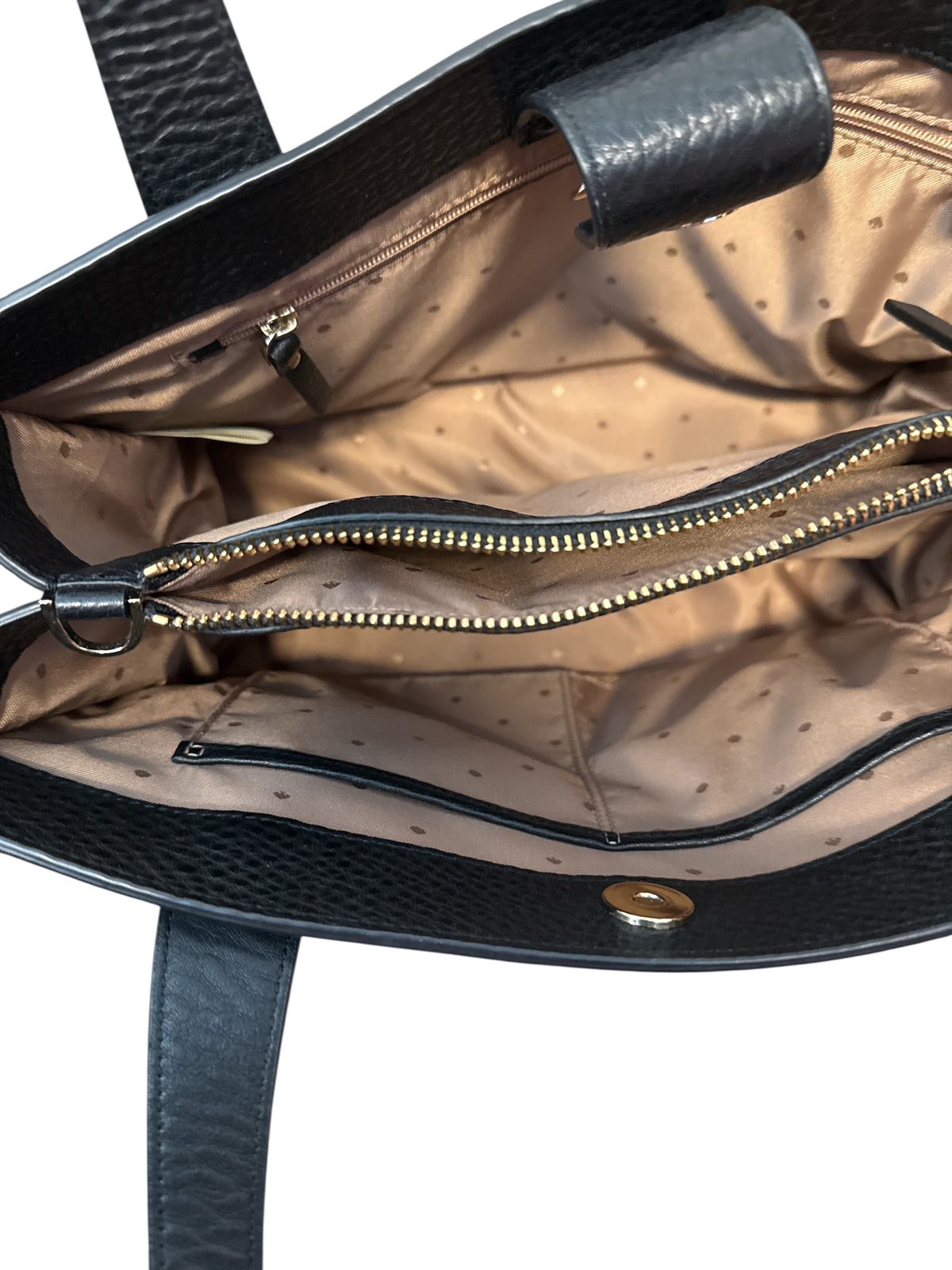 black gold kate spade leather pocket handbag