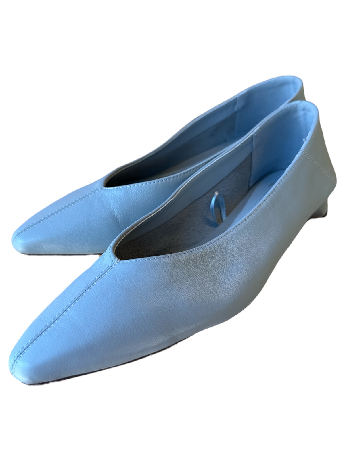blue sfera leather pointed toe flats, 39