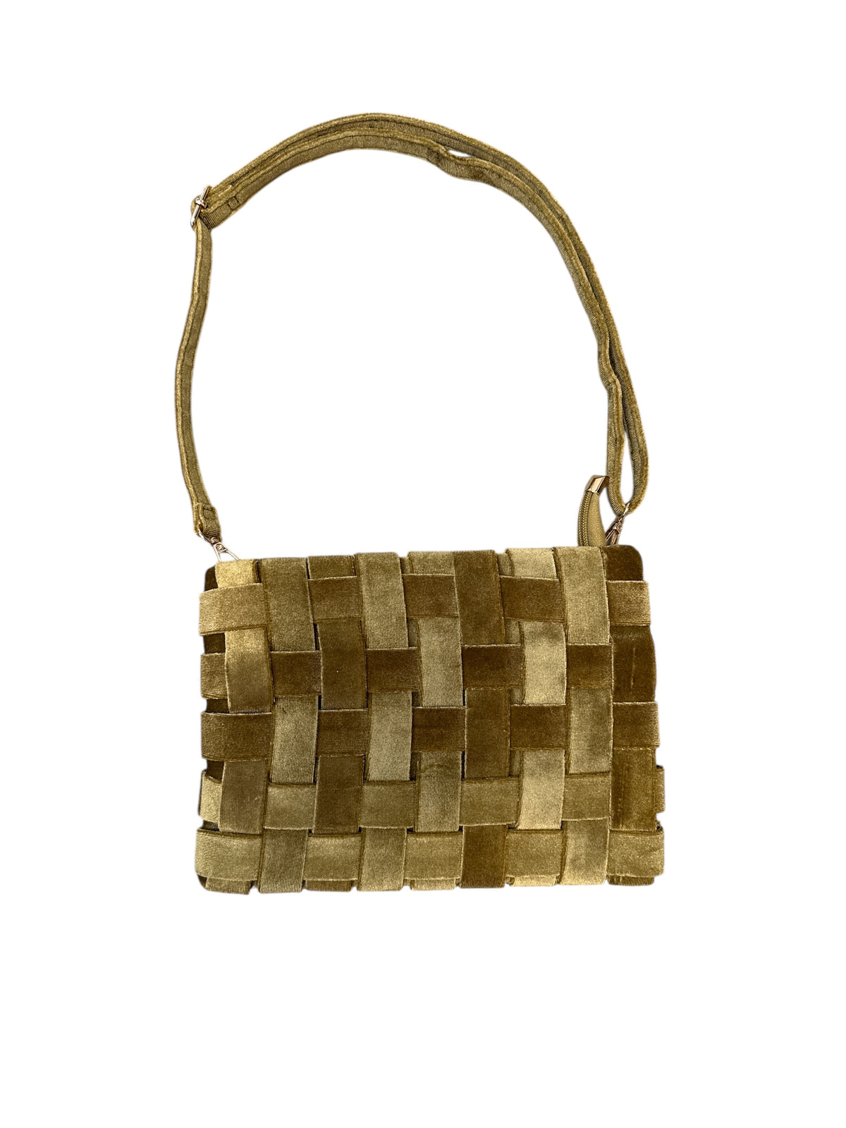 Green Anthropologie Velvet weave purse
