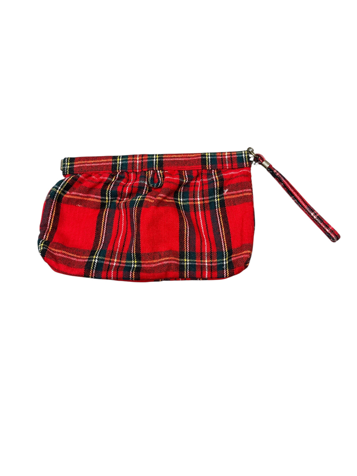 Red multi  Plaid mini clutch