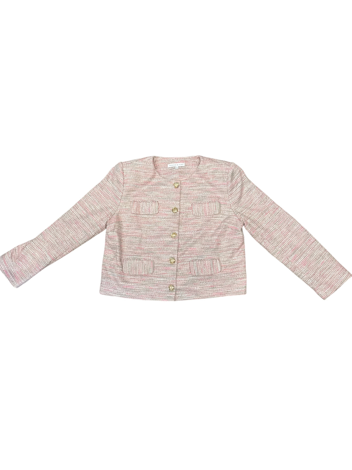 pink Preston & York tweed button up jacket, 12