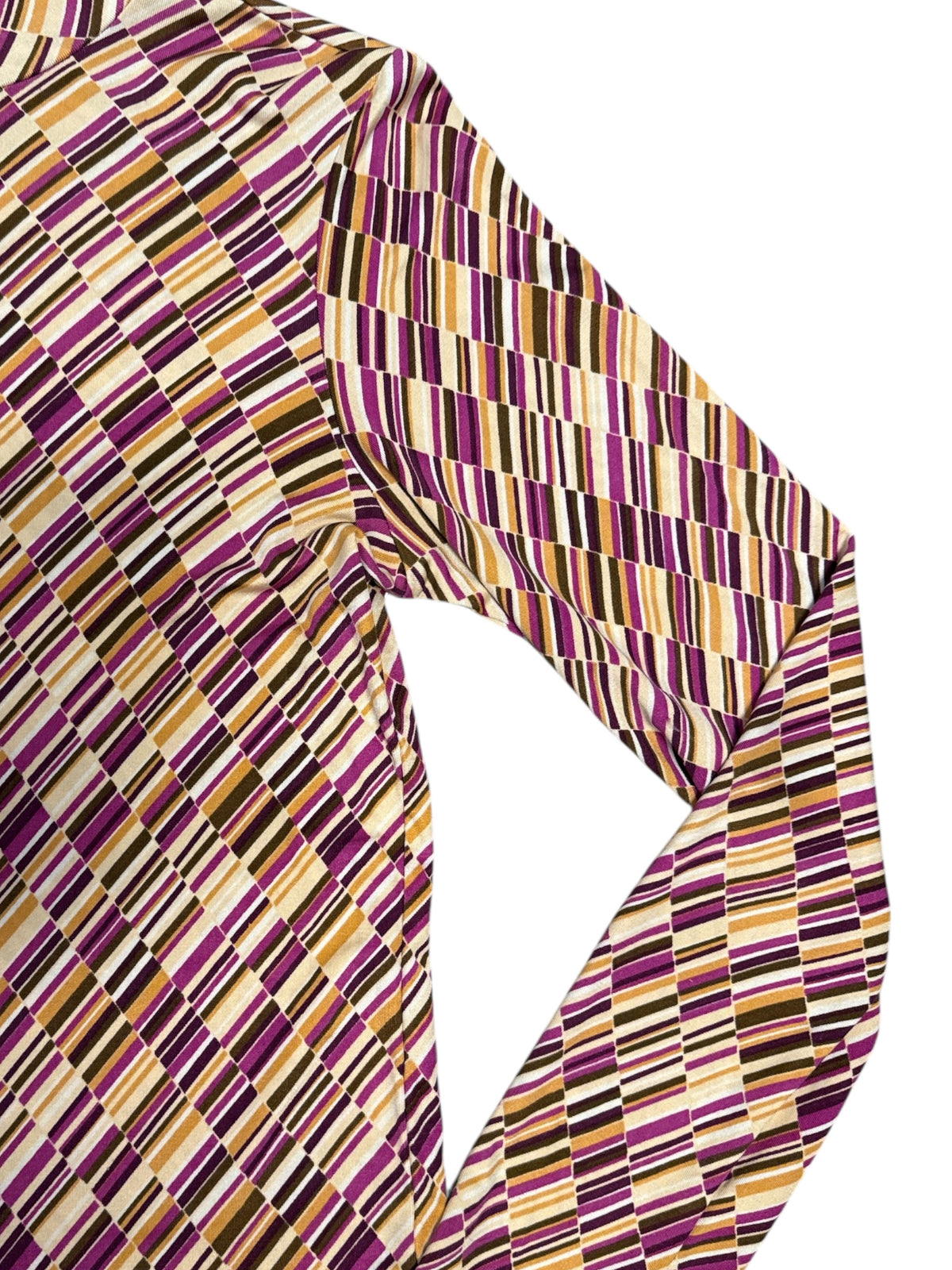 brown cream magenta the limited geometric mock neck ls, m