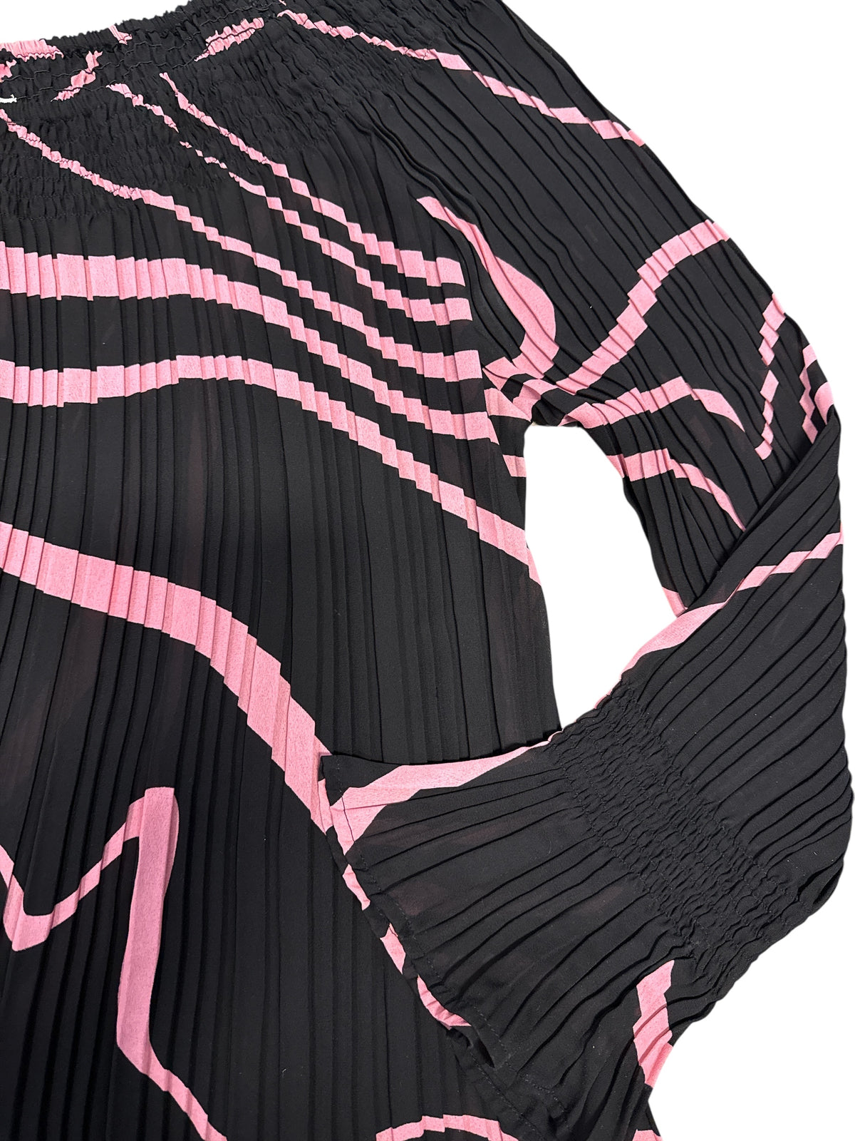 Black pink Dress-U-II Squiggle sheer off the shoulder top, 3x
