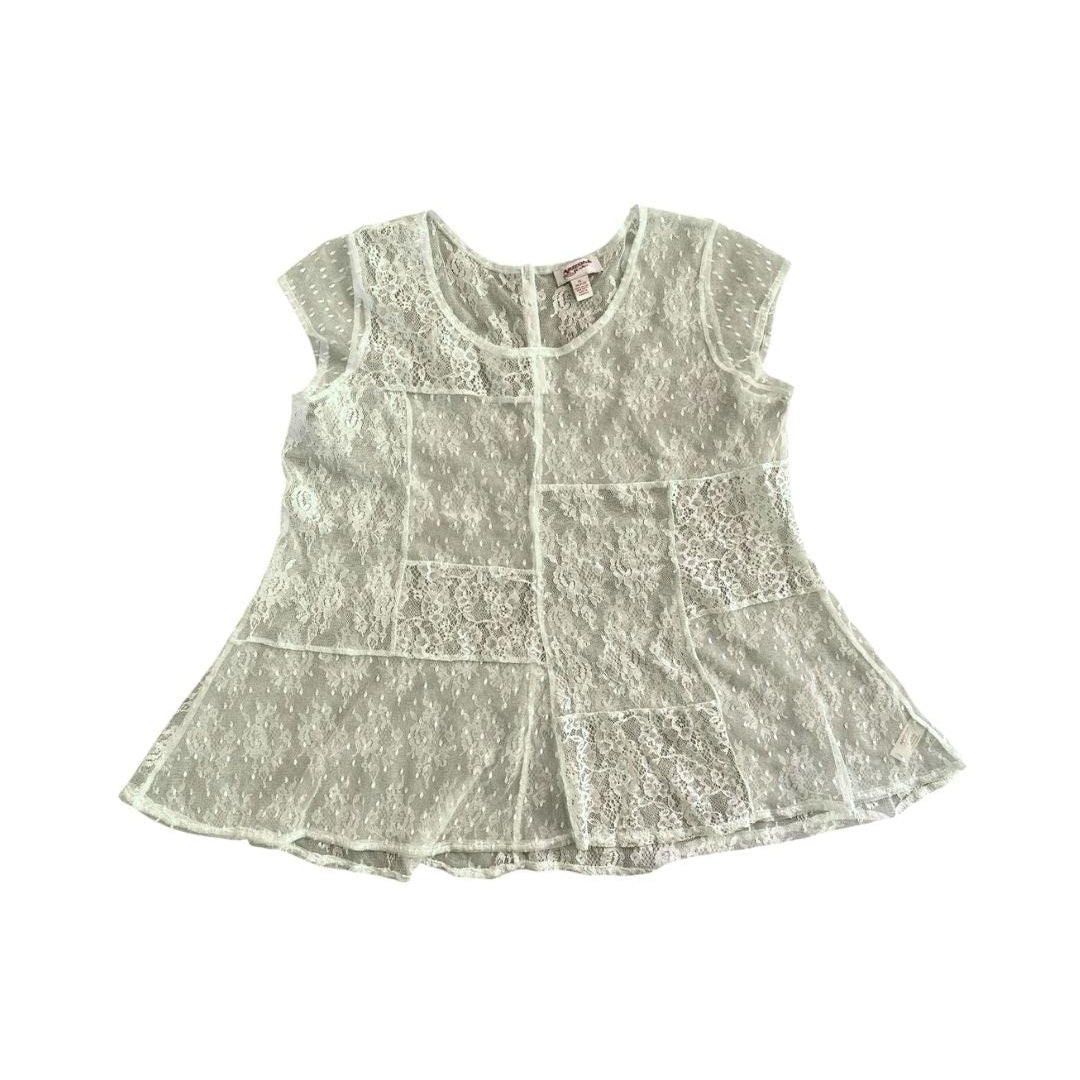 cream arizona lace ss top, 1x