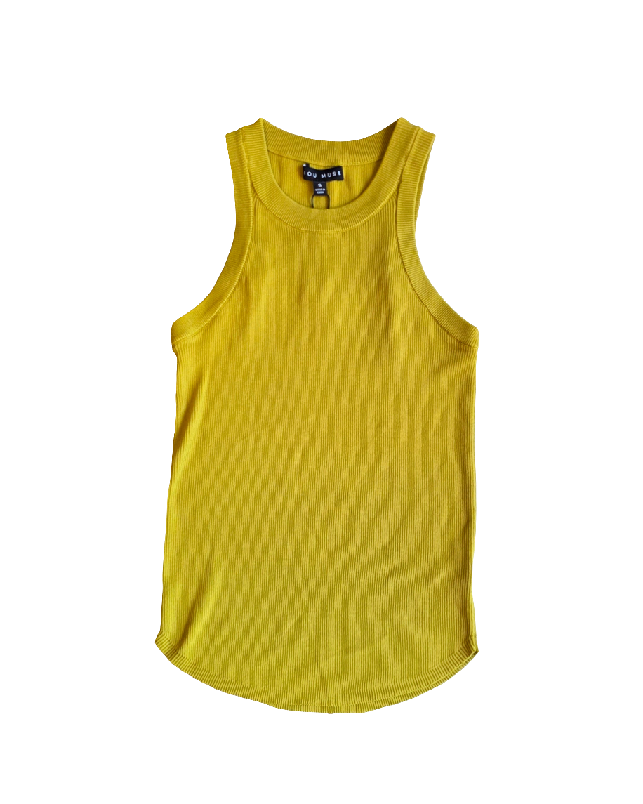 green miou muse nwt ribbed tank, s