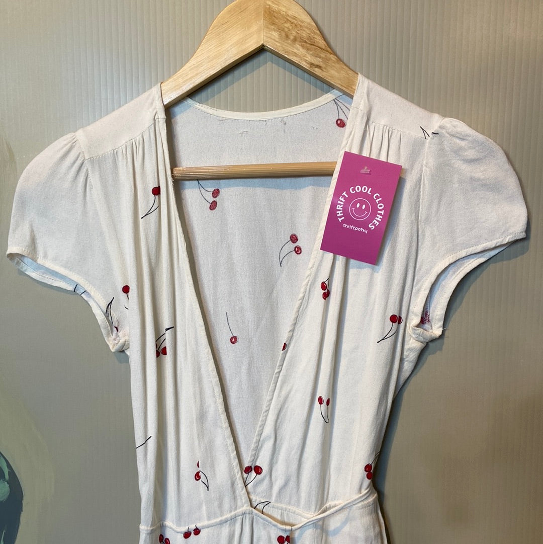Creme Reformation Cherry wrap dress, Xs