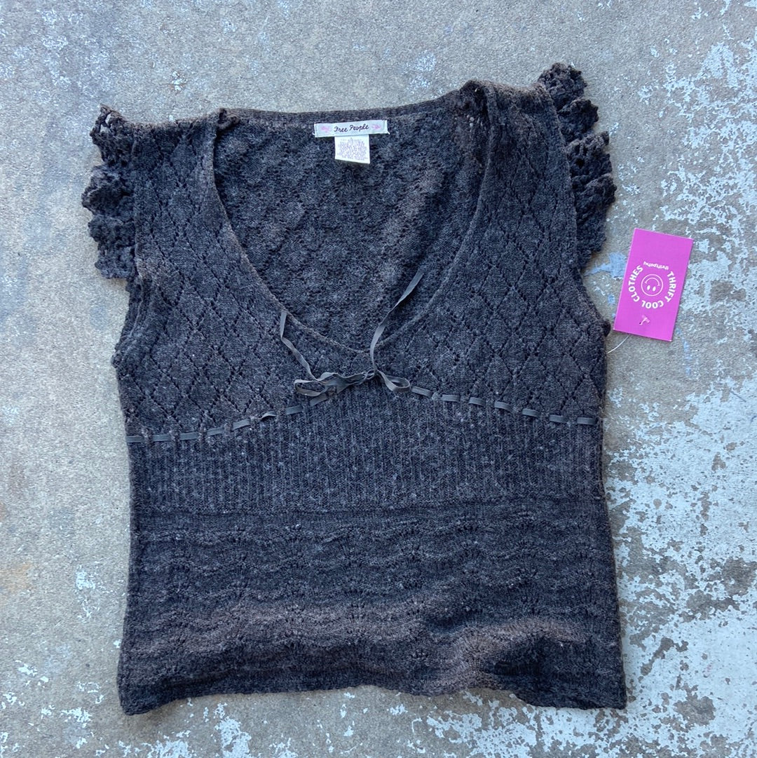 brown Free people Knit fairy top, L