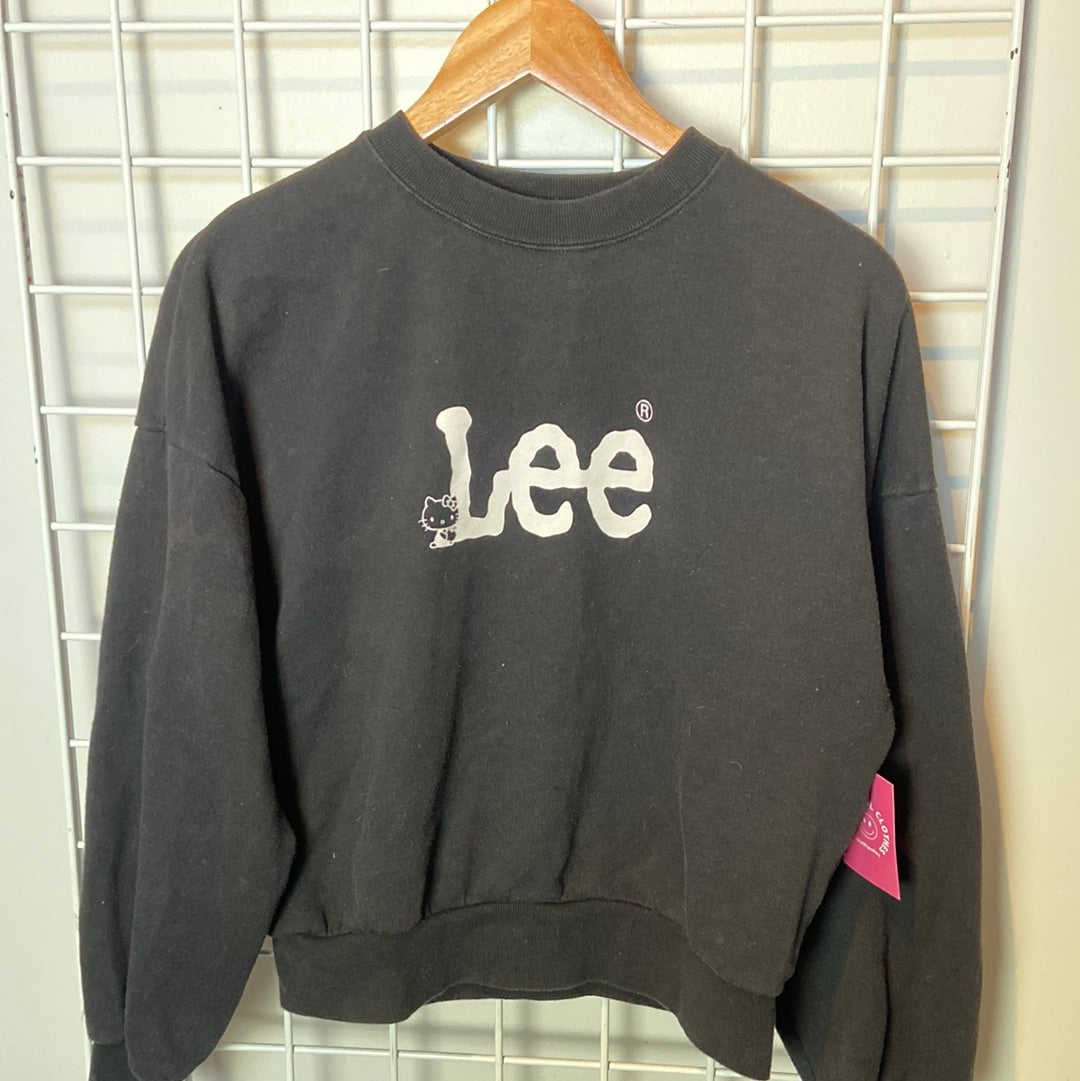 Black Lee Cropped Hello Kitty Lee Crewneck, F (OS)