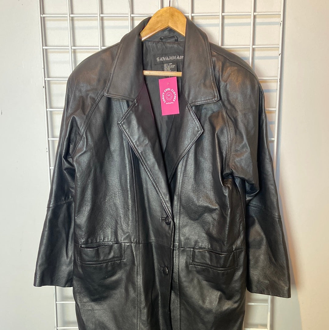 Black Savannah Leather jacket, S