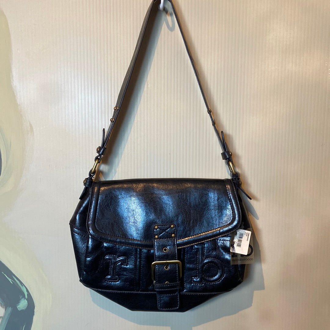 black roccobarocco NWT c*nty buckle shoulder bag
