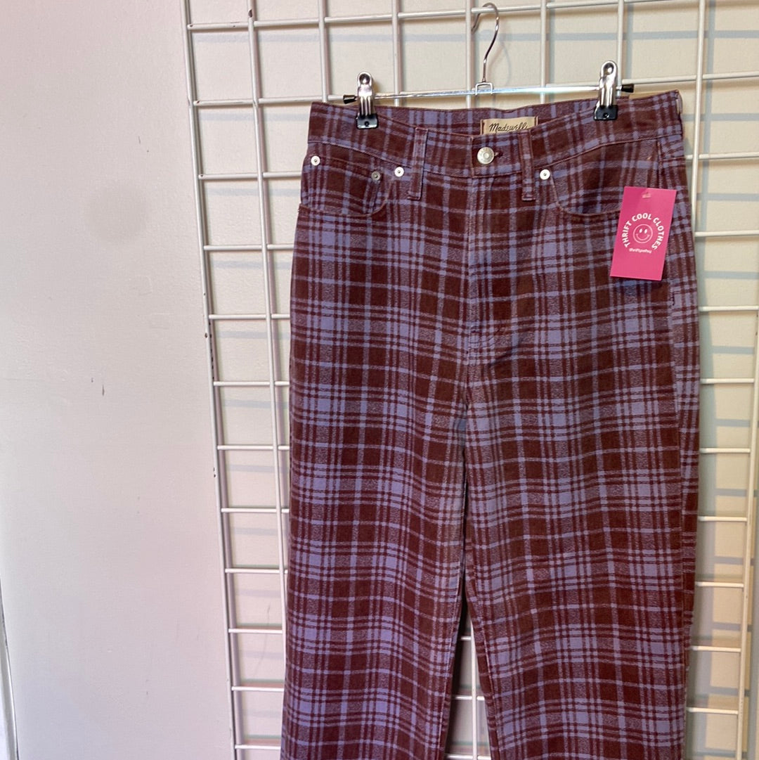 Purple Madewell NWT Plaid Jeans, 28