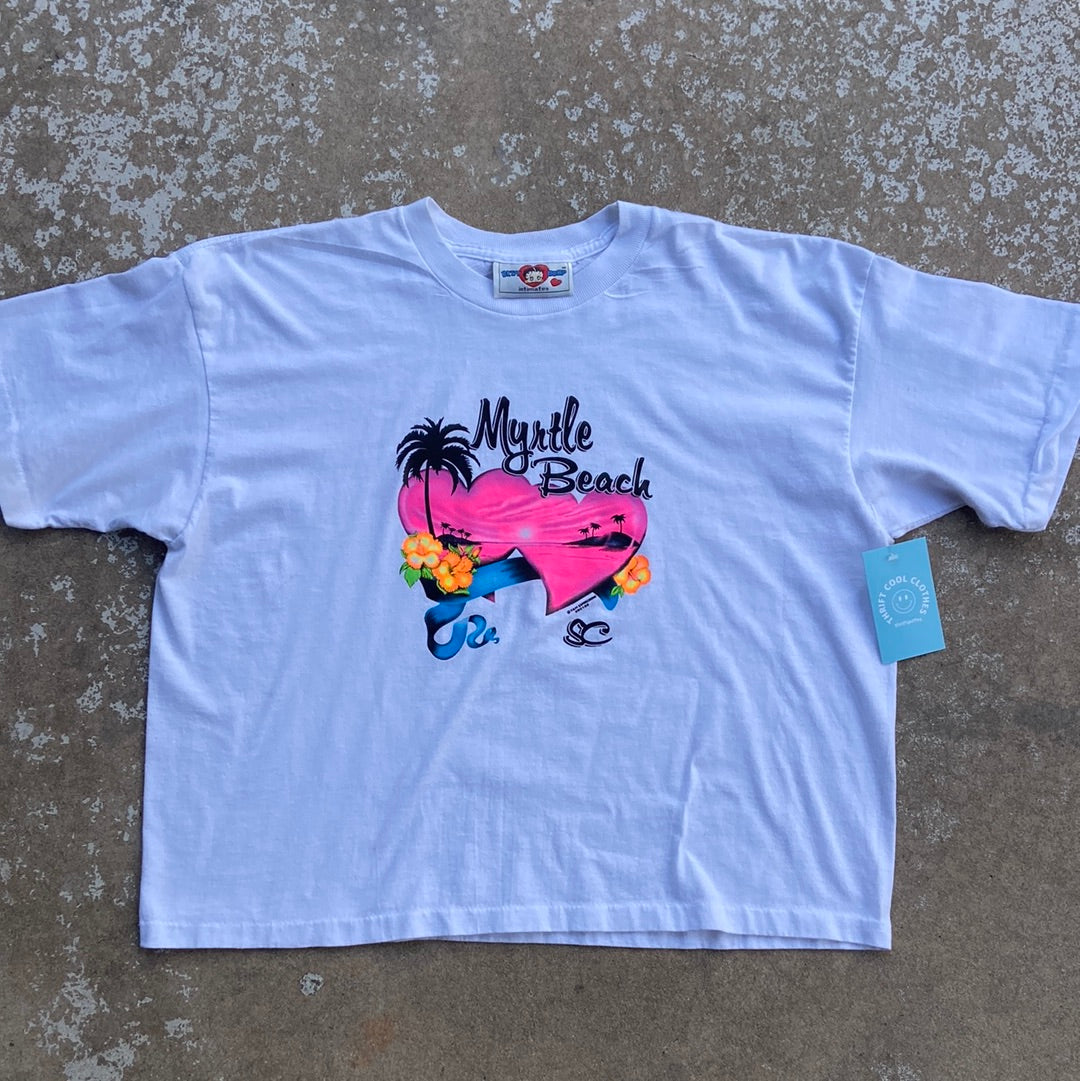 white betty boop intimates 90s myrtle beach tee, m