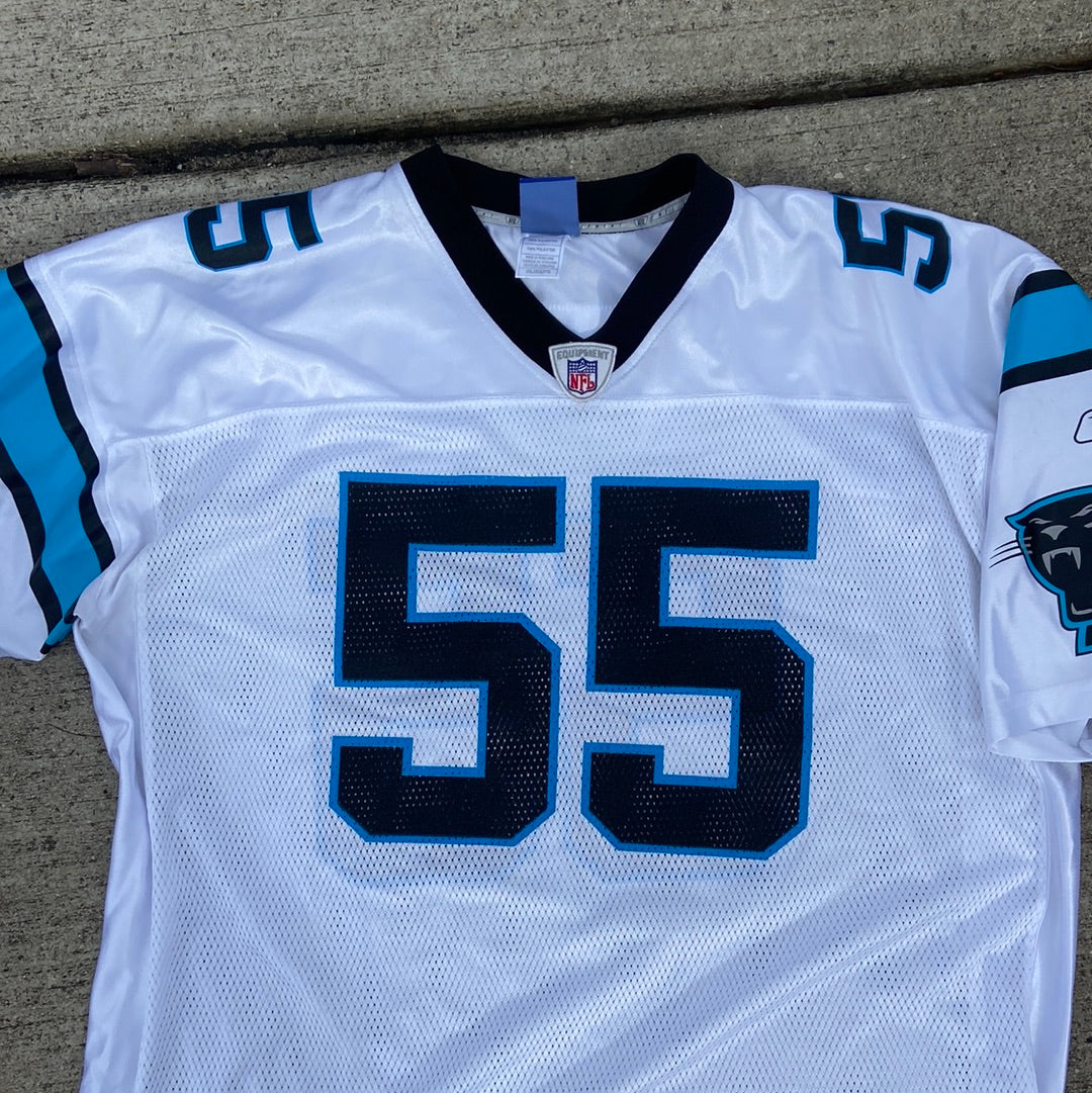 White Reebok #55 Morgan Panthers Jersey, 2XL