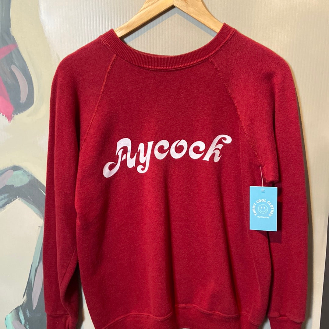 red collegiate pacific aycock vtg 80s crewneck, m