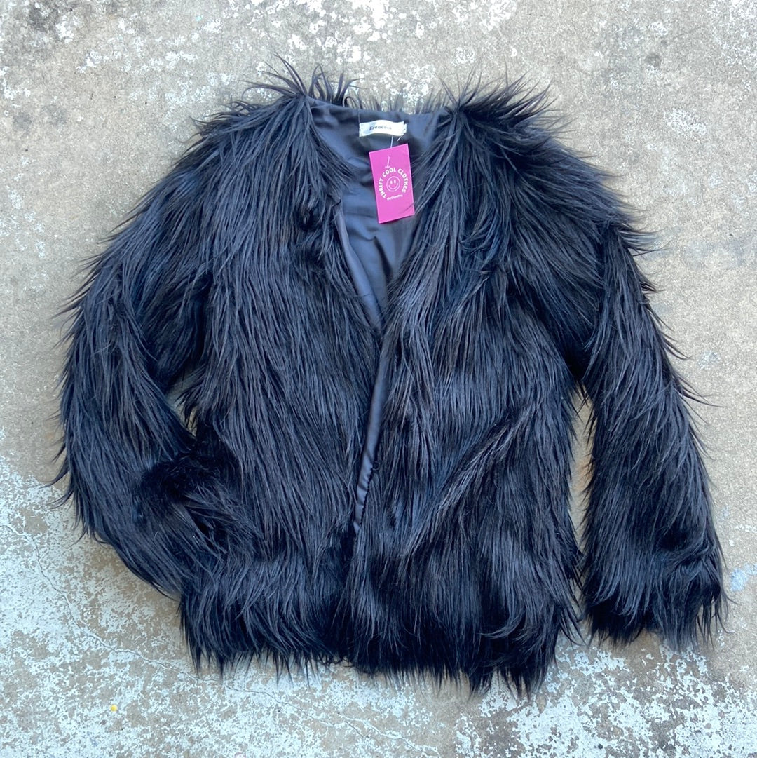 Black Erencook Faux fur jacket, L