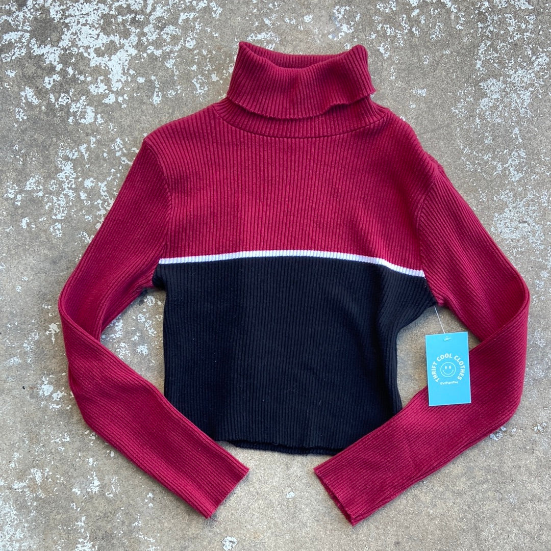 Black red B zov Long sleeve striped tops, S