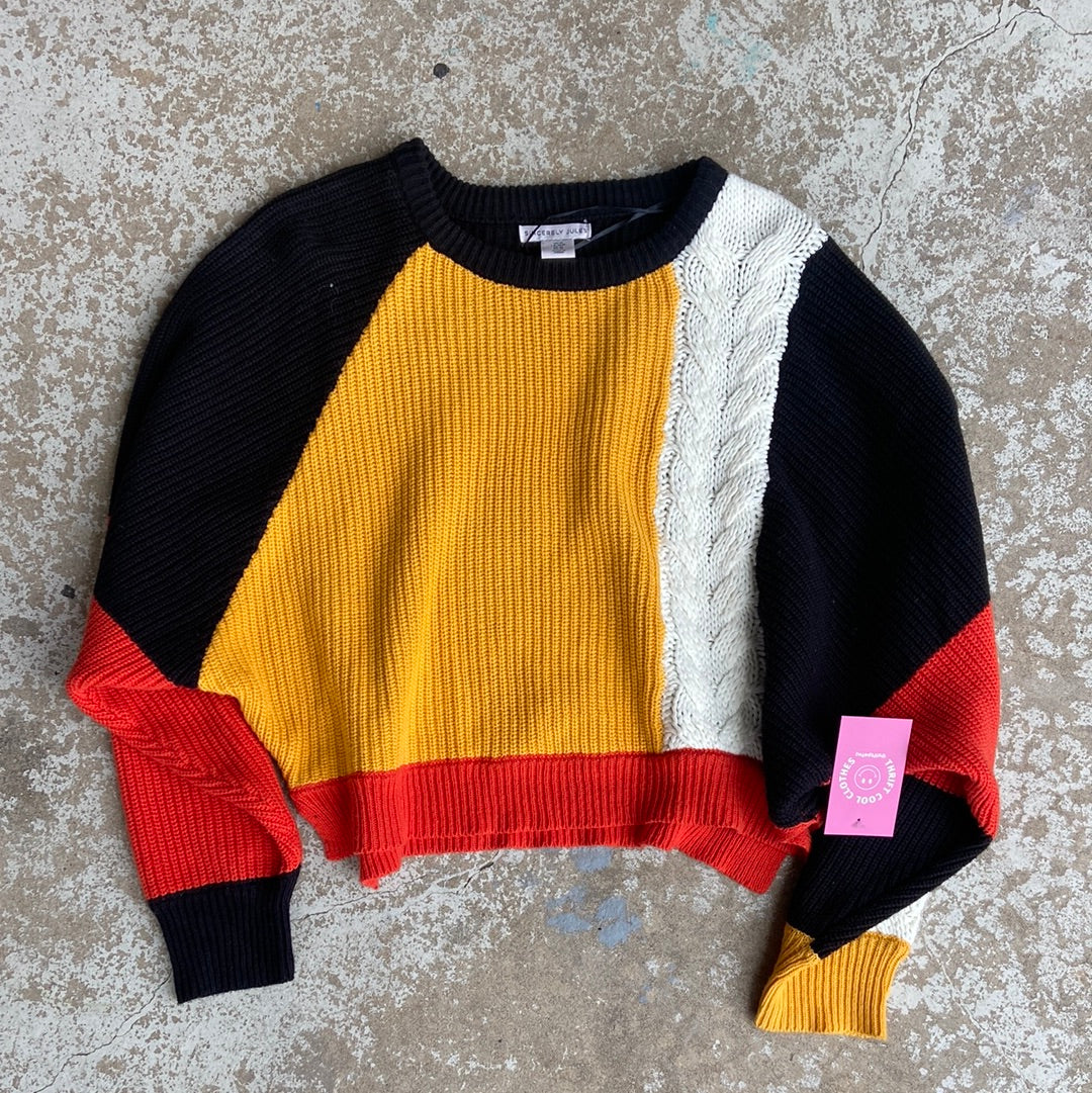 Yellow/black Sincerely jules Colorblock sweater, M