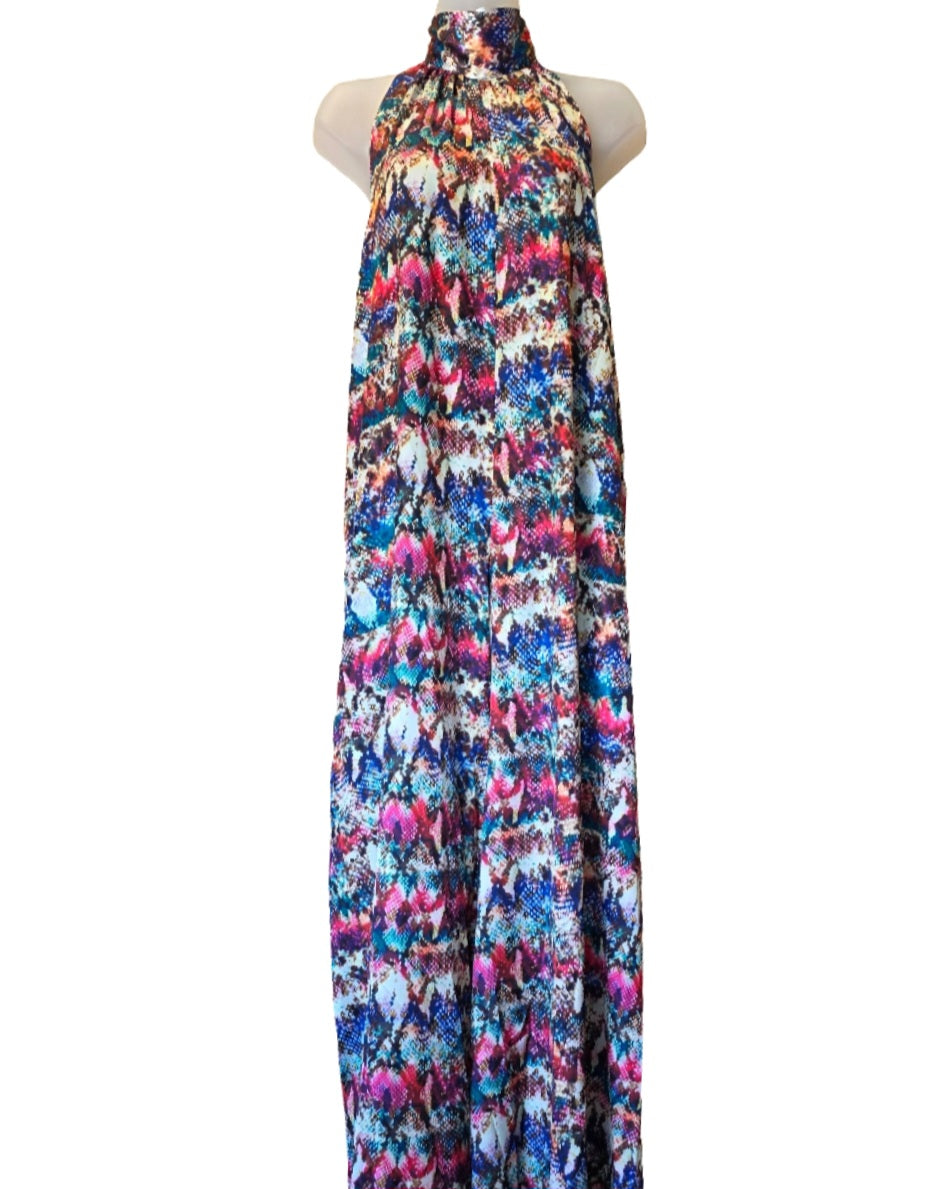 rainbow judith march animal print halter jumpsuit, m