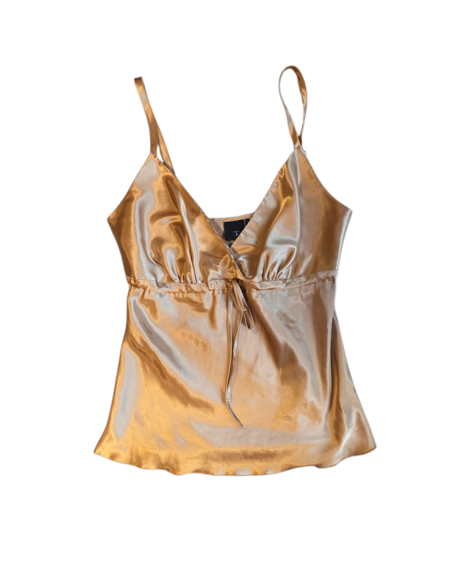 gold tco satin babydoll tank, m