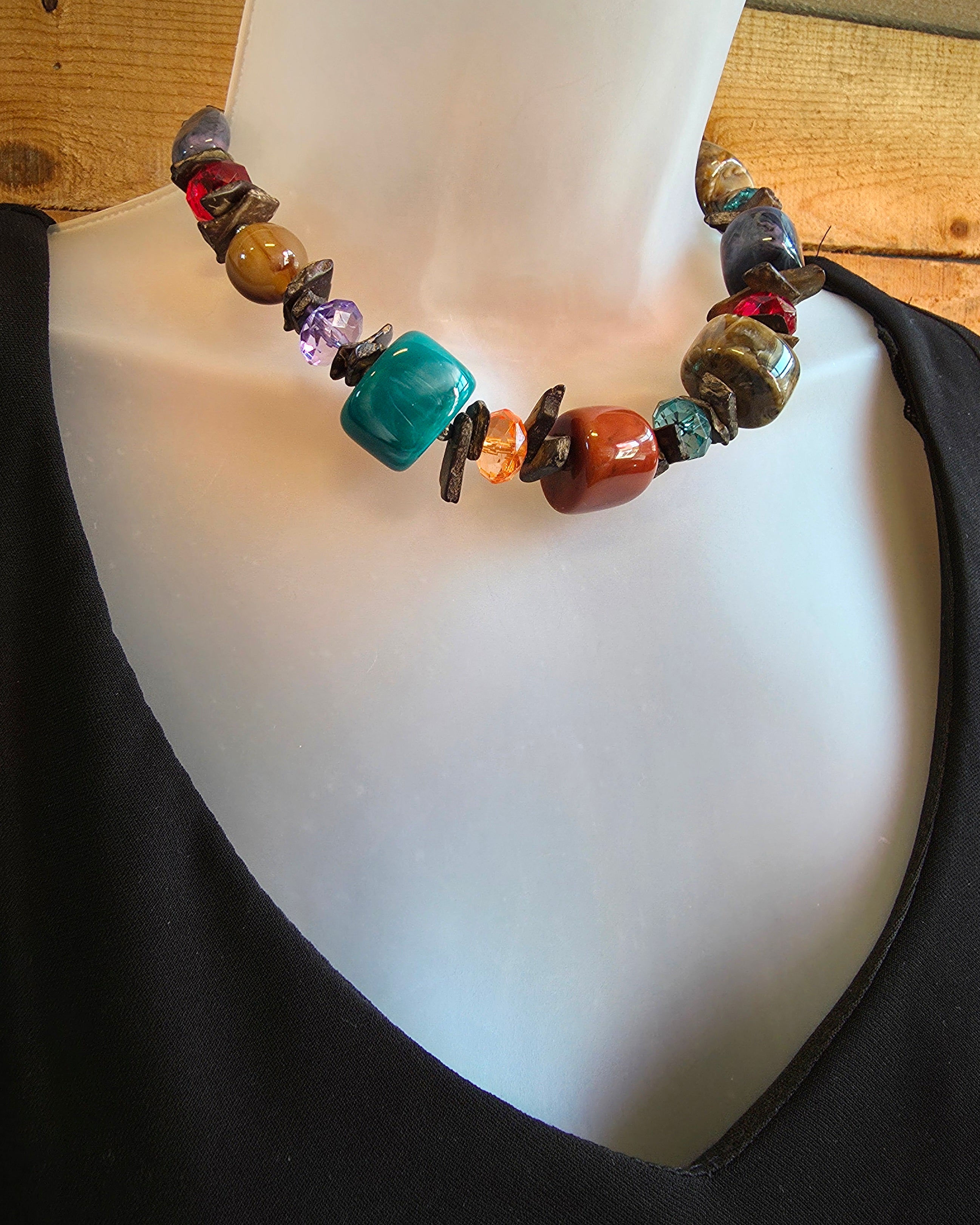Multi Chunky beaded necklace