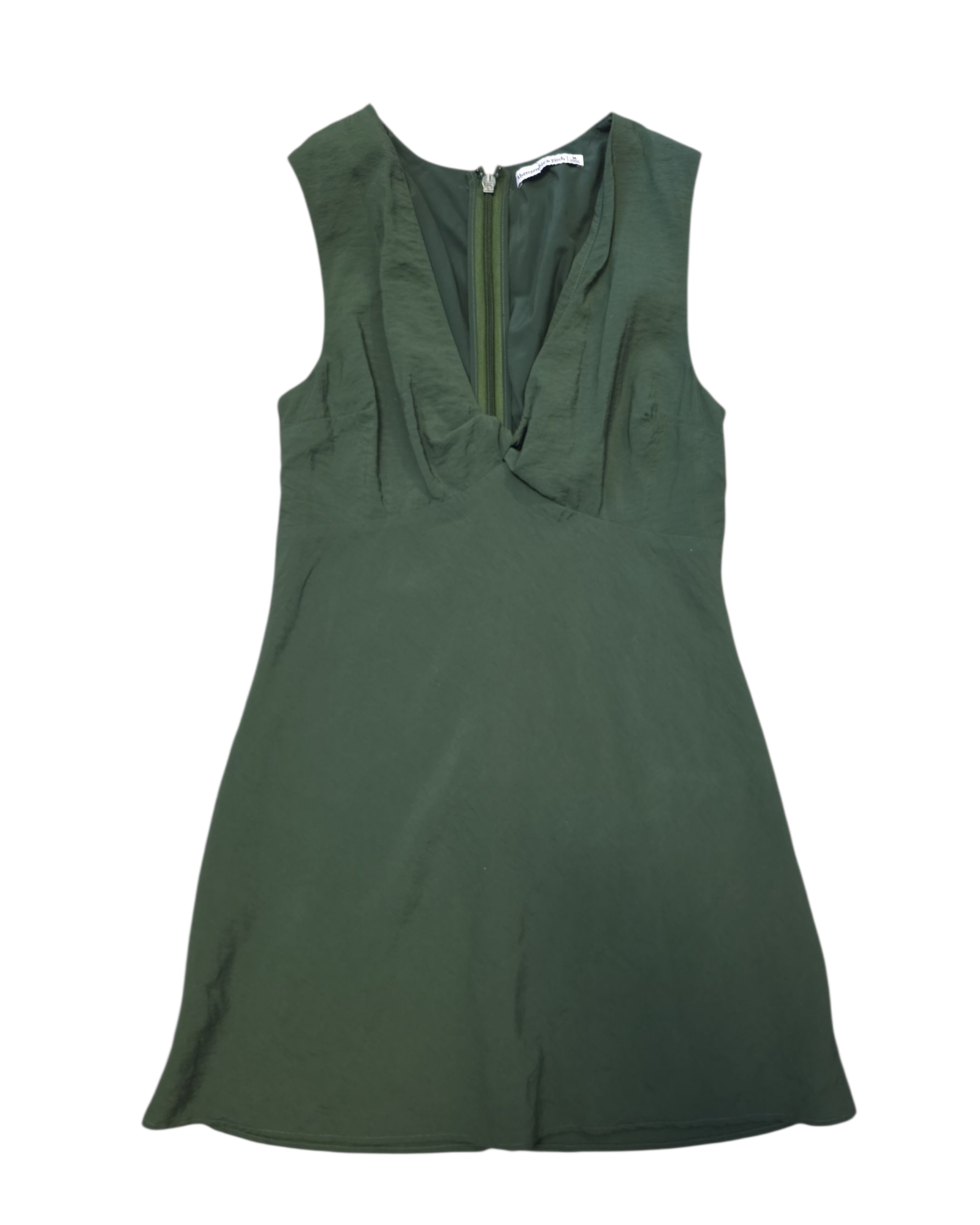 Green Abercrombie Vneck mini dress, M