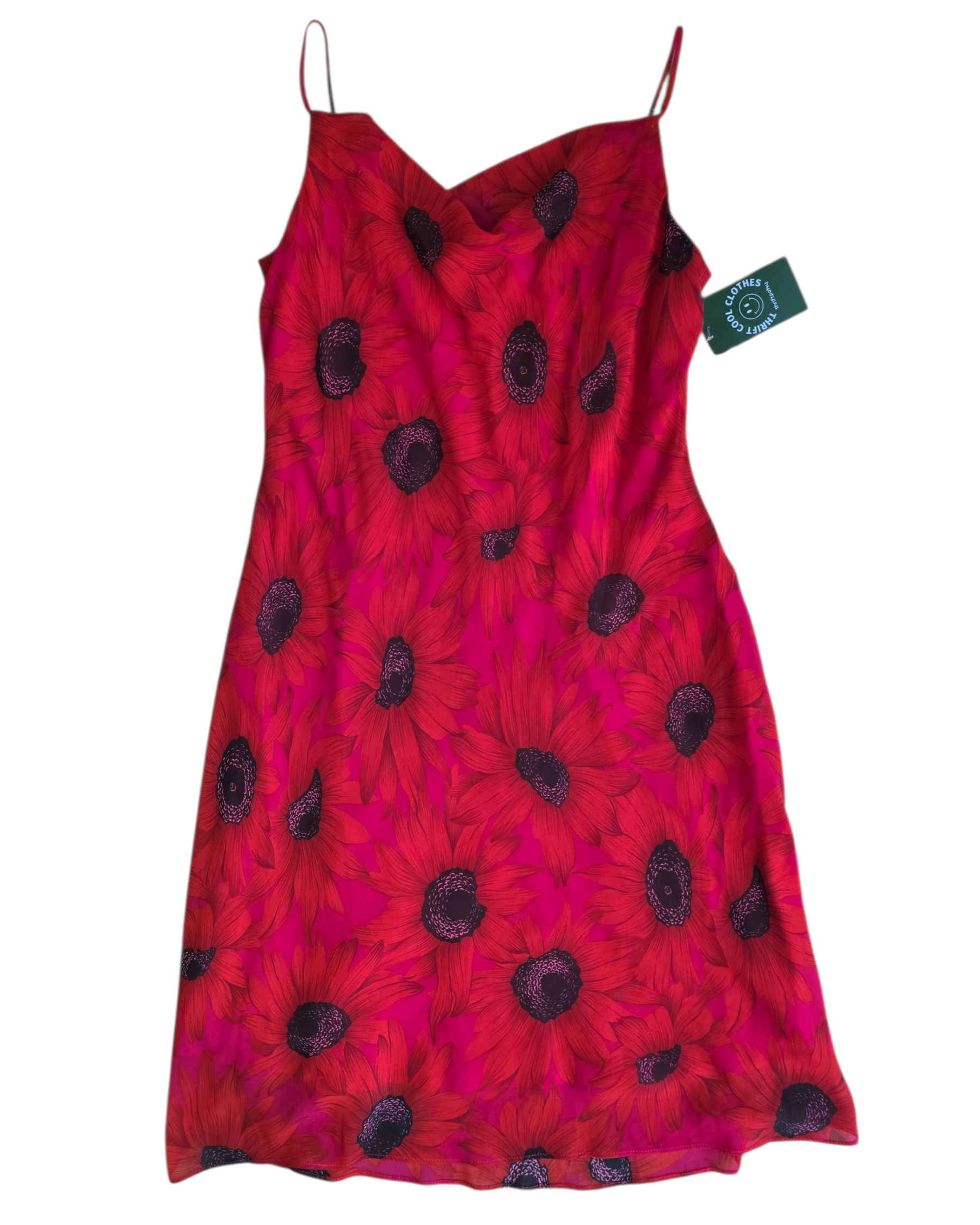 red positive attitude sunflower cami dress, 12