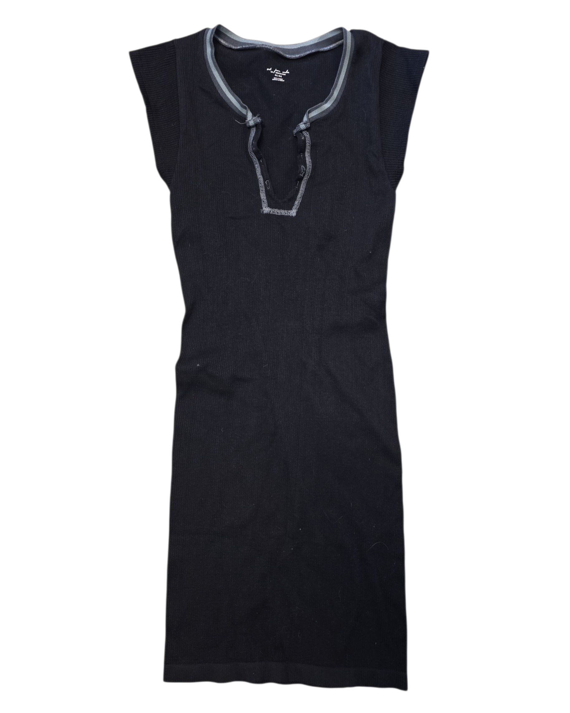 black out from under ribbed ss dress, M/L