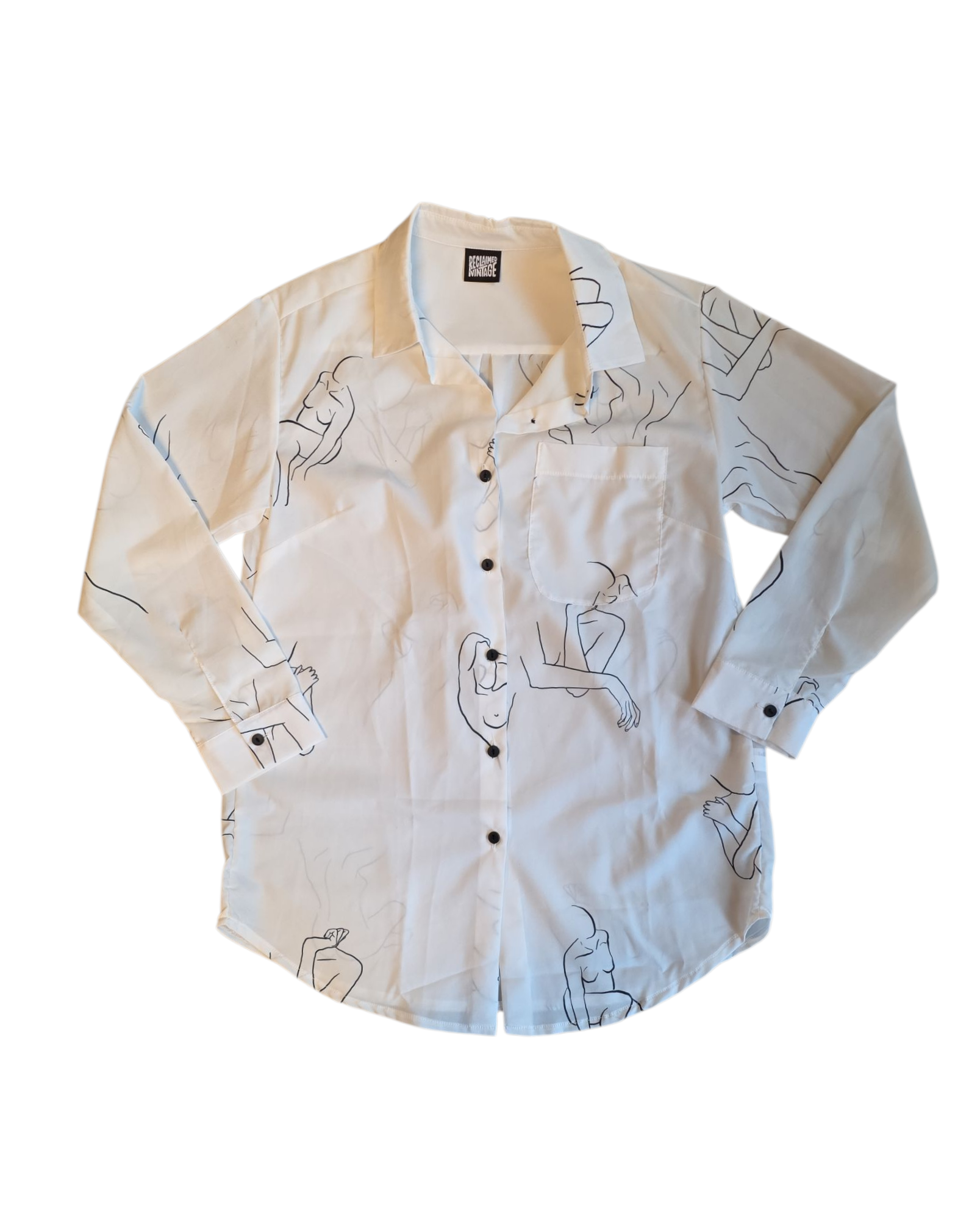 white black reclaimed vintage abstract button up, 8