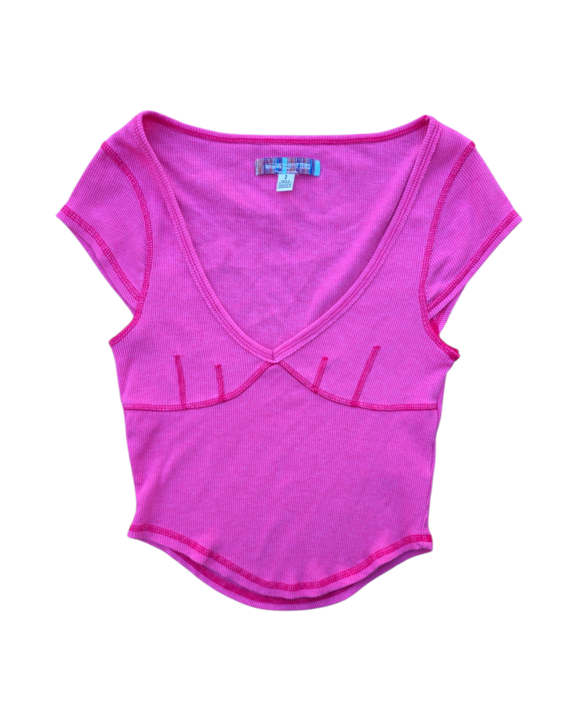 pink urban outfitters corset like top, s