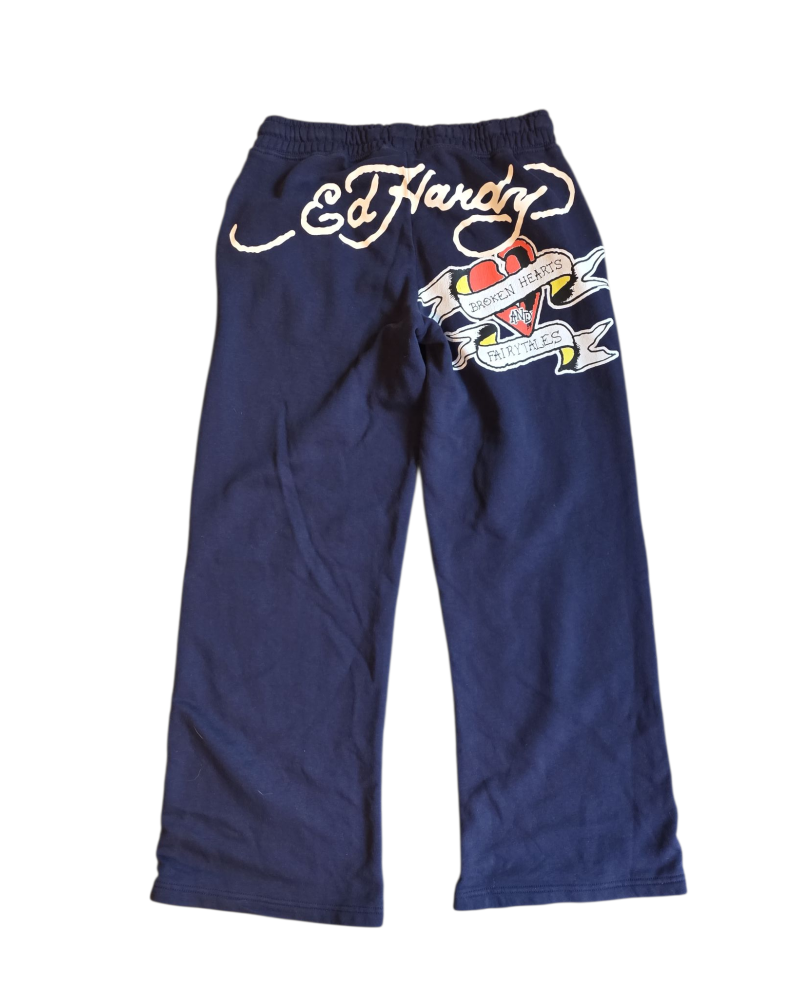 navy blue ed hardy graphic flare lounge pants, M