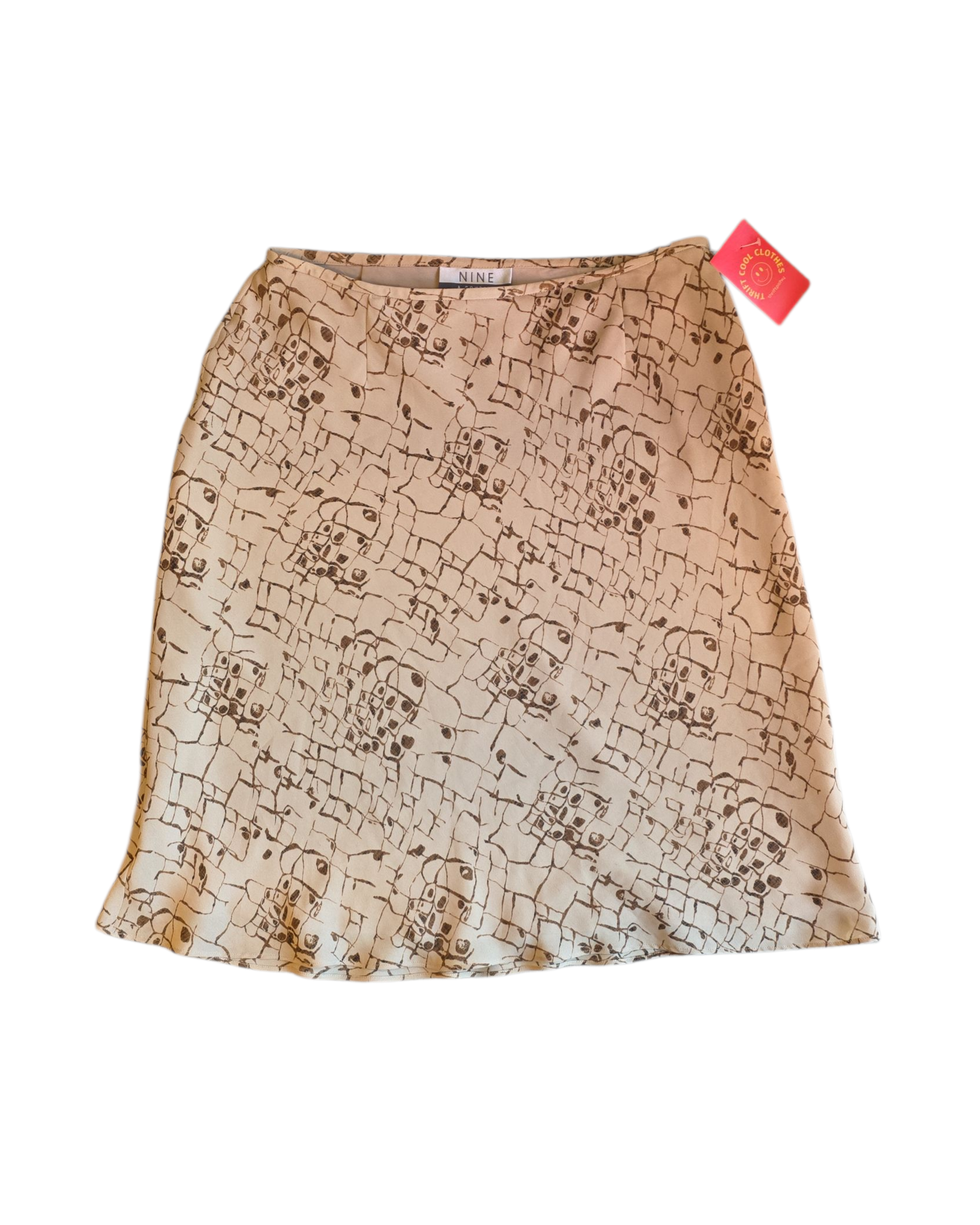 beige brown nine & company snake print midi skirt, 14