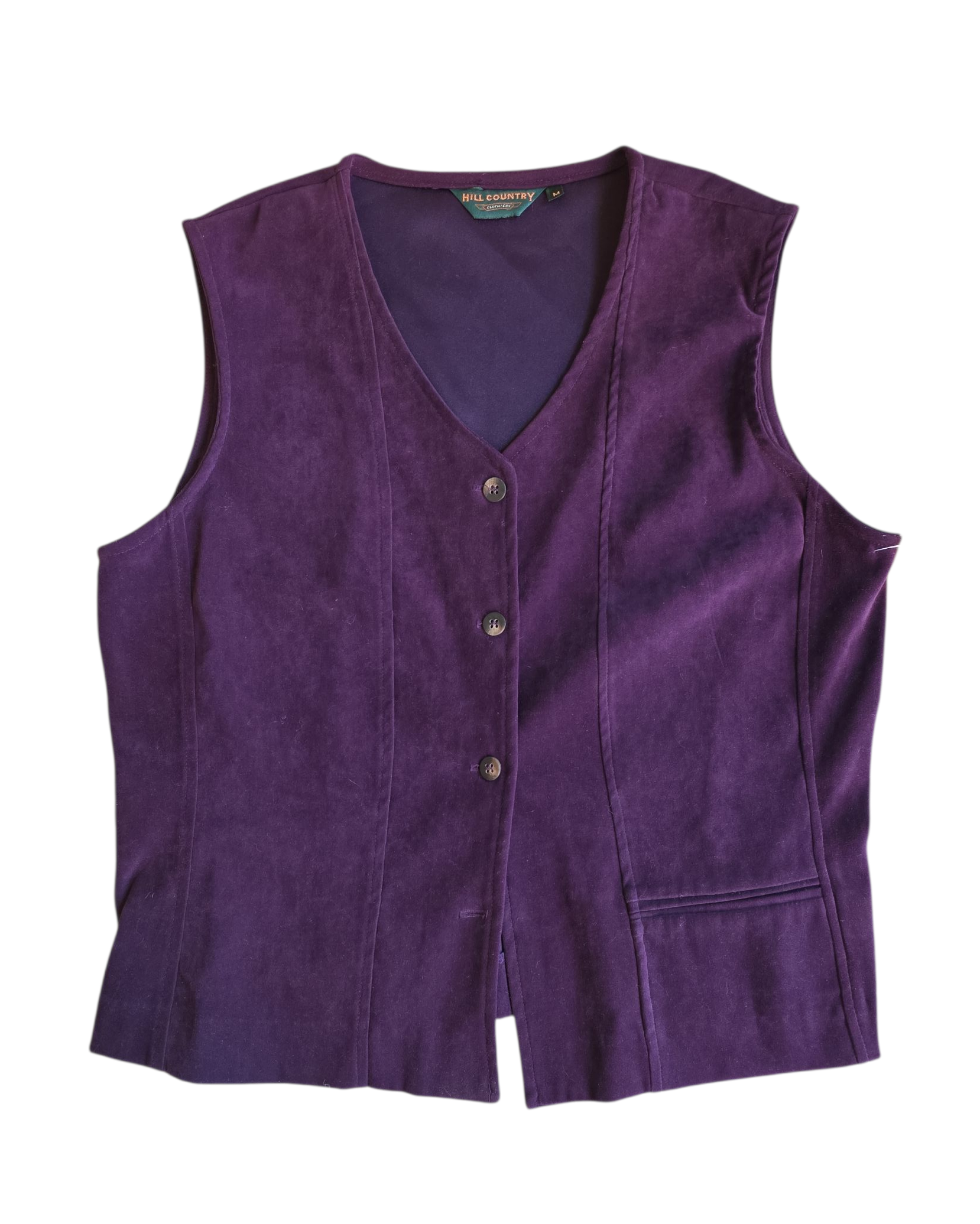 burgundy hill country velvet vest, m