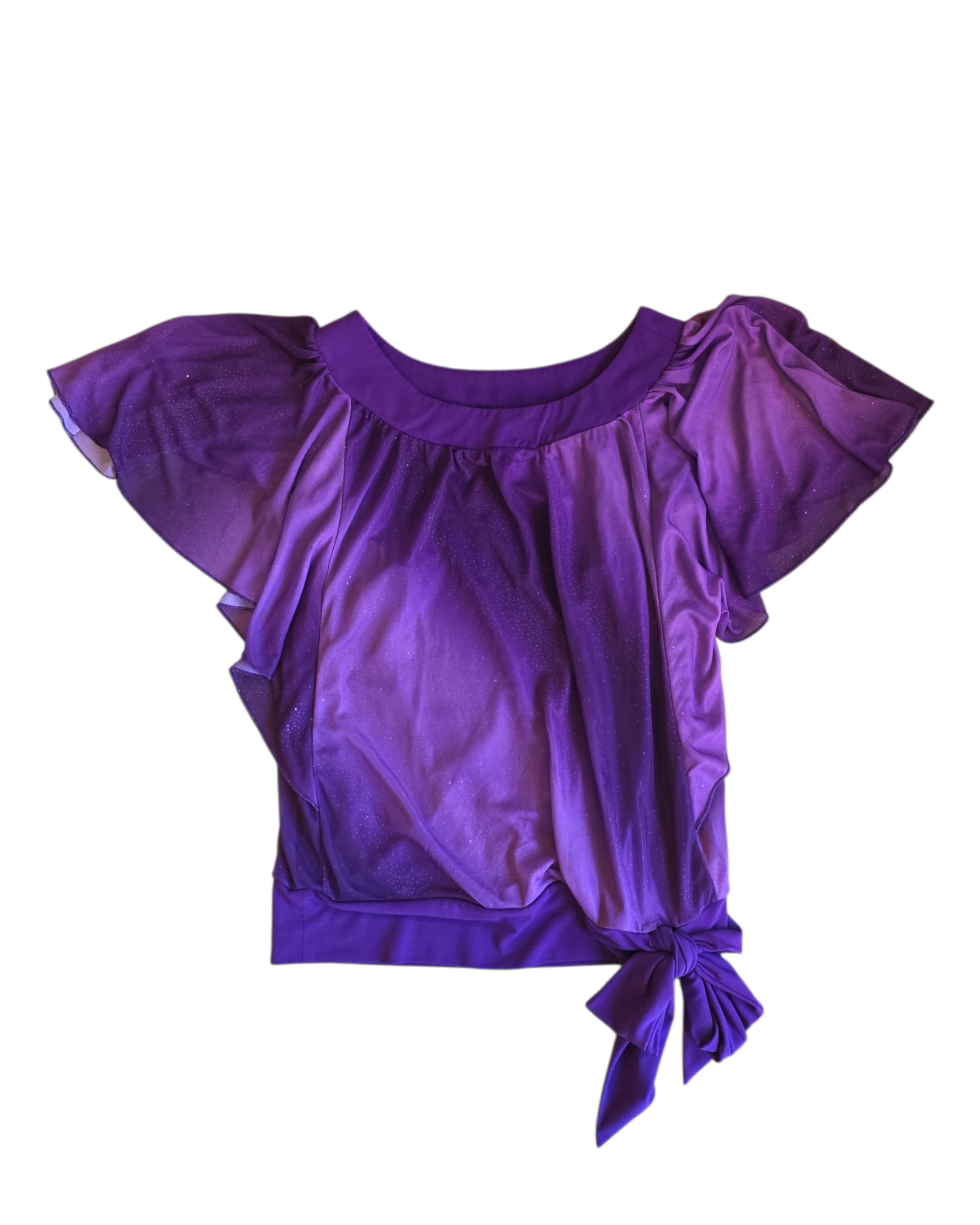 purple candies sheer sparkly top, L