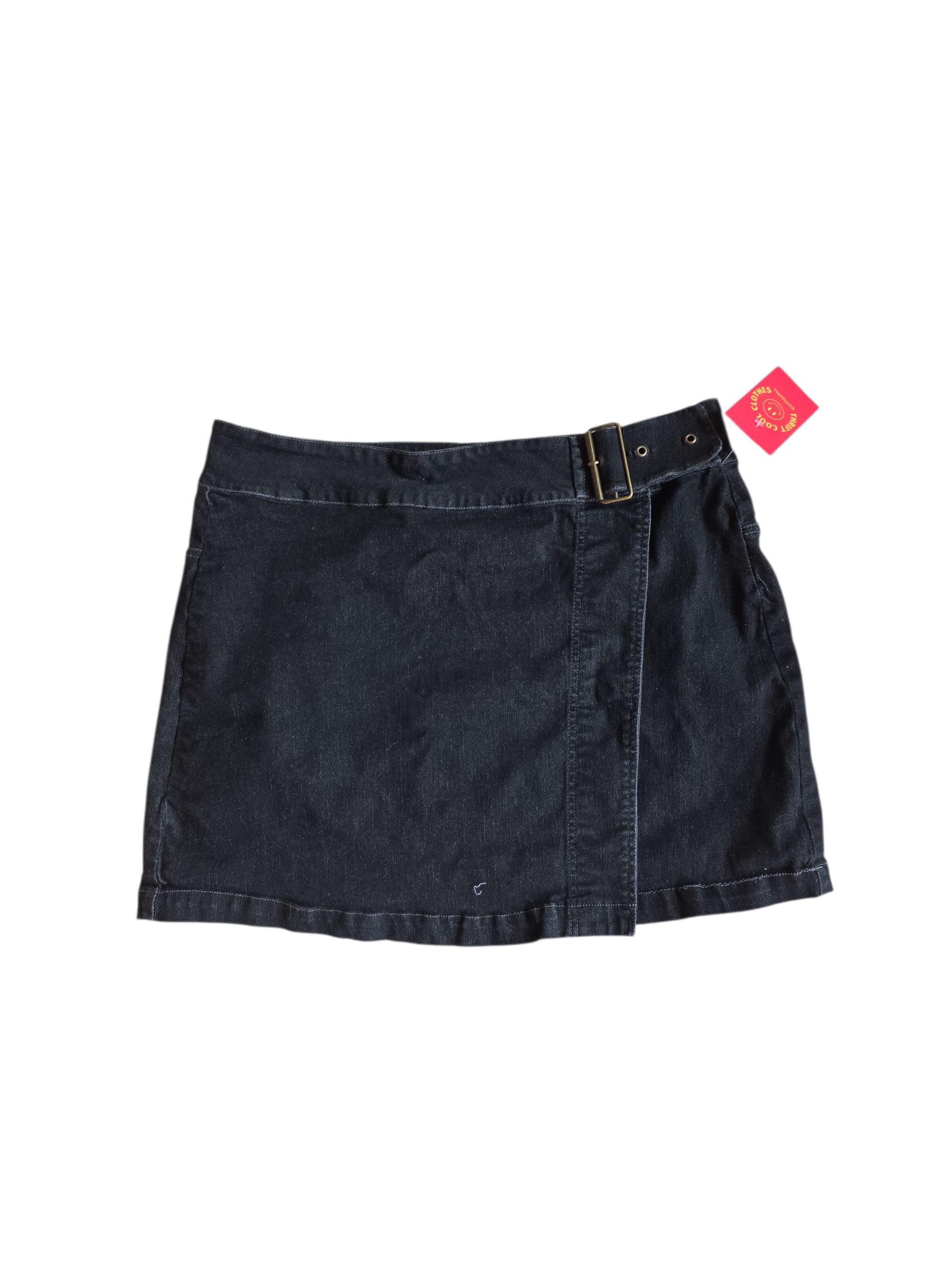 black chelsea & violet denim mini skirt w belt, xl