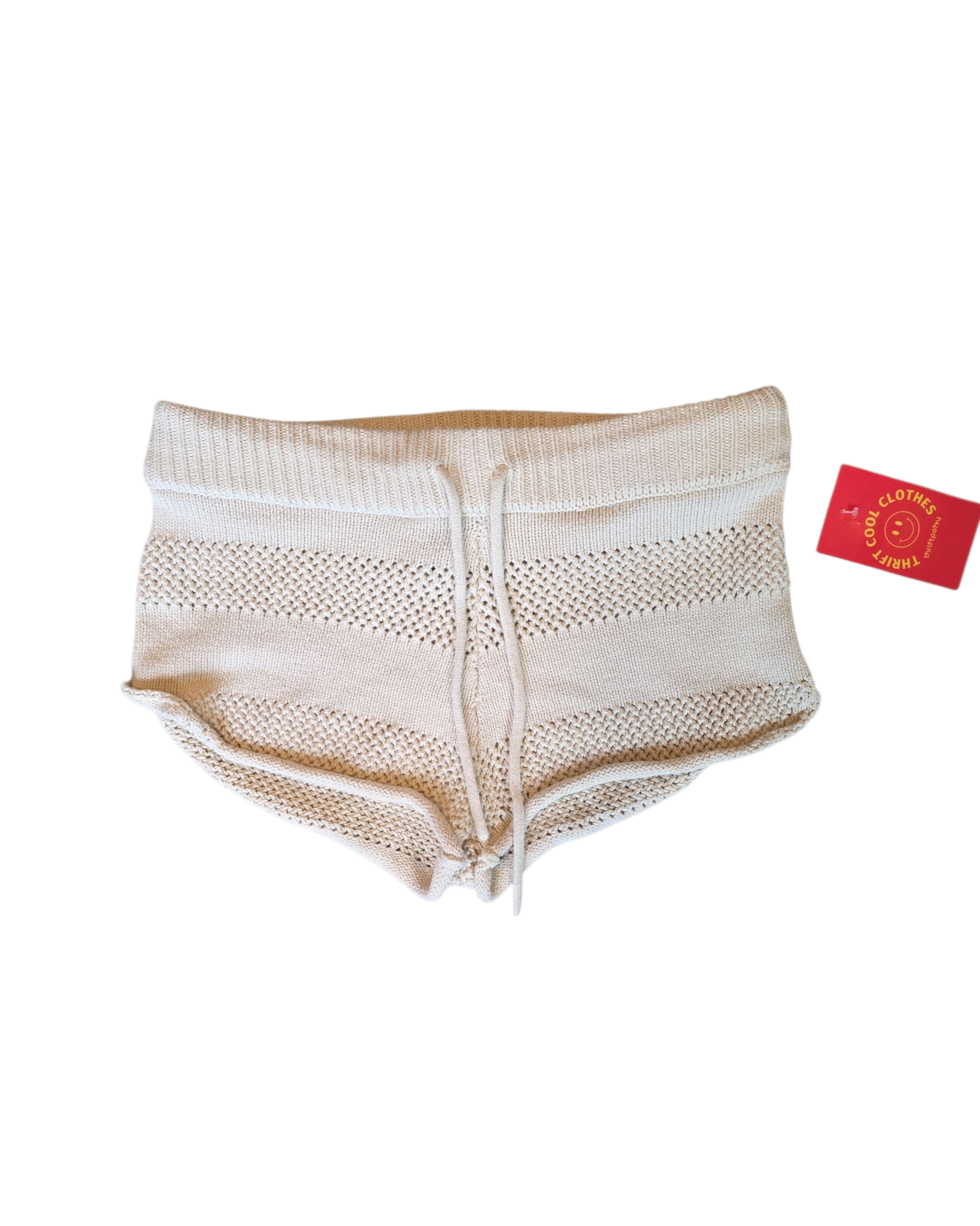 beige forever 21 crochet mini short, s