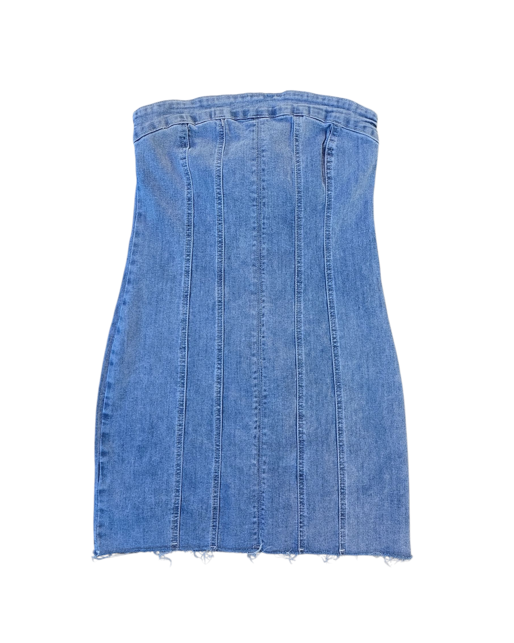 blue princess polly strapless denim dress, 6