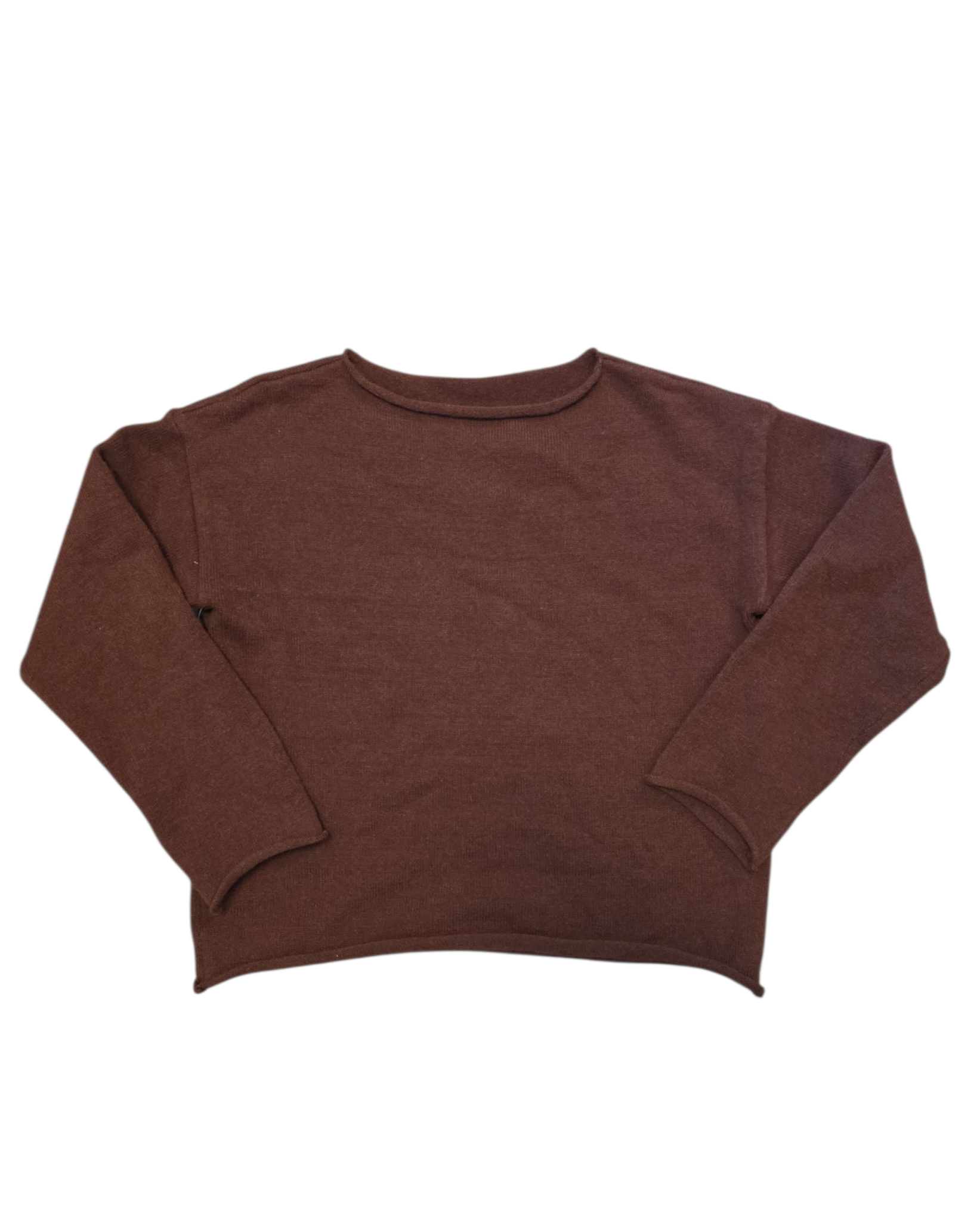 brown commense knit sweater, xs