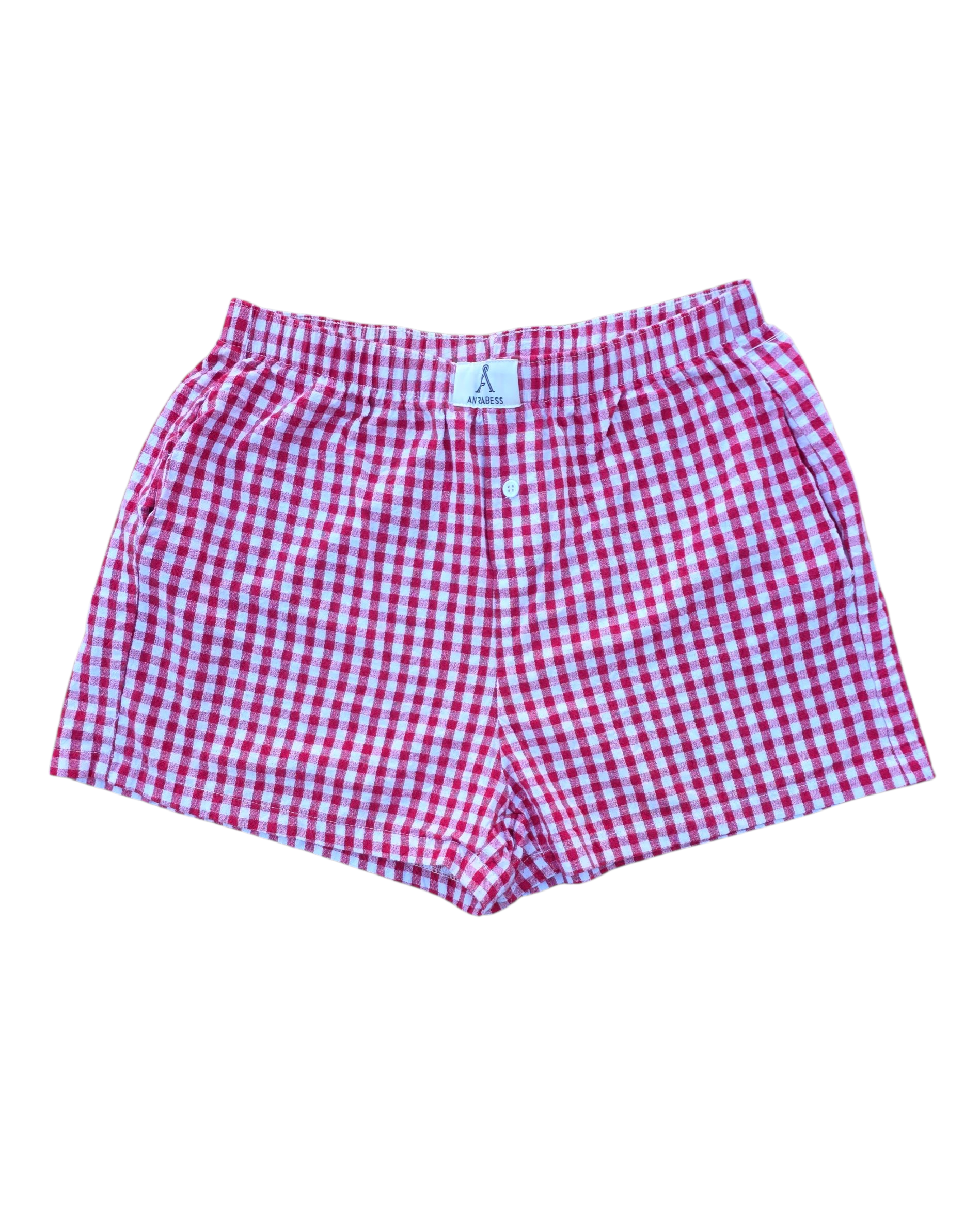 red white anrabess gingham boxer shorts, m