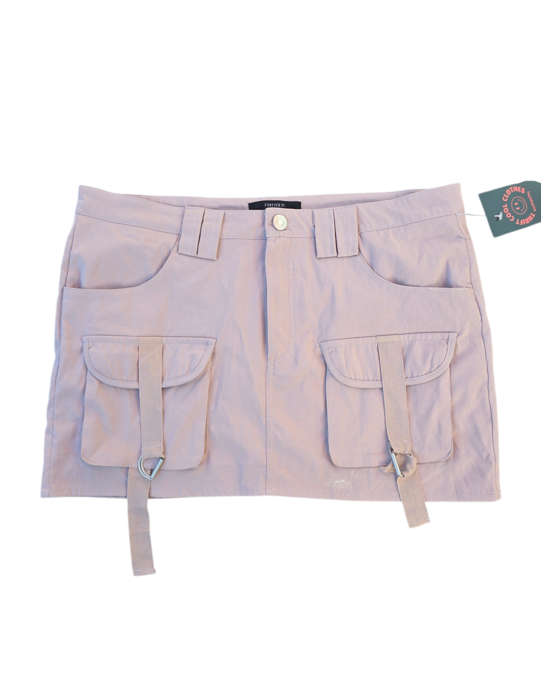 khaki forever 21 cargo mini skirt, L