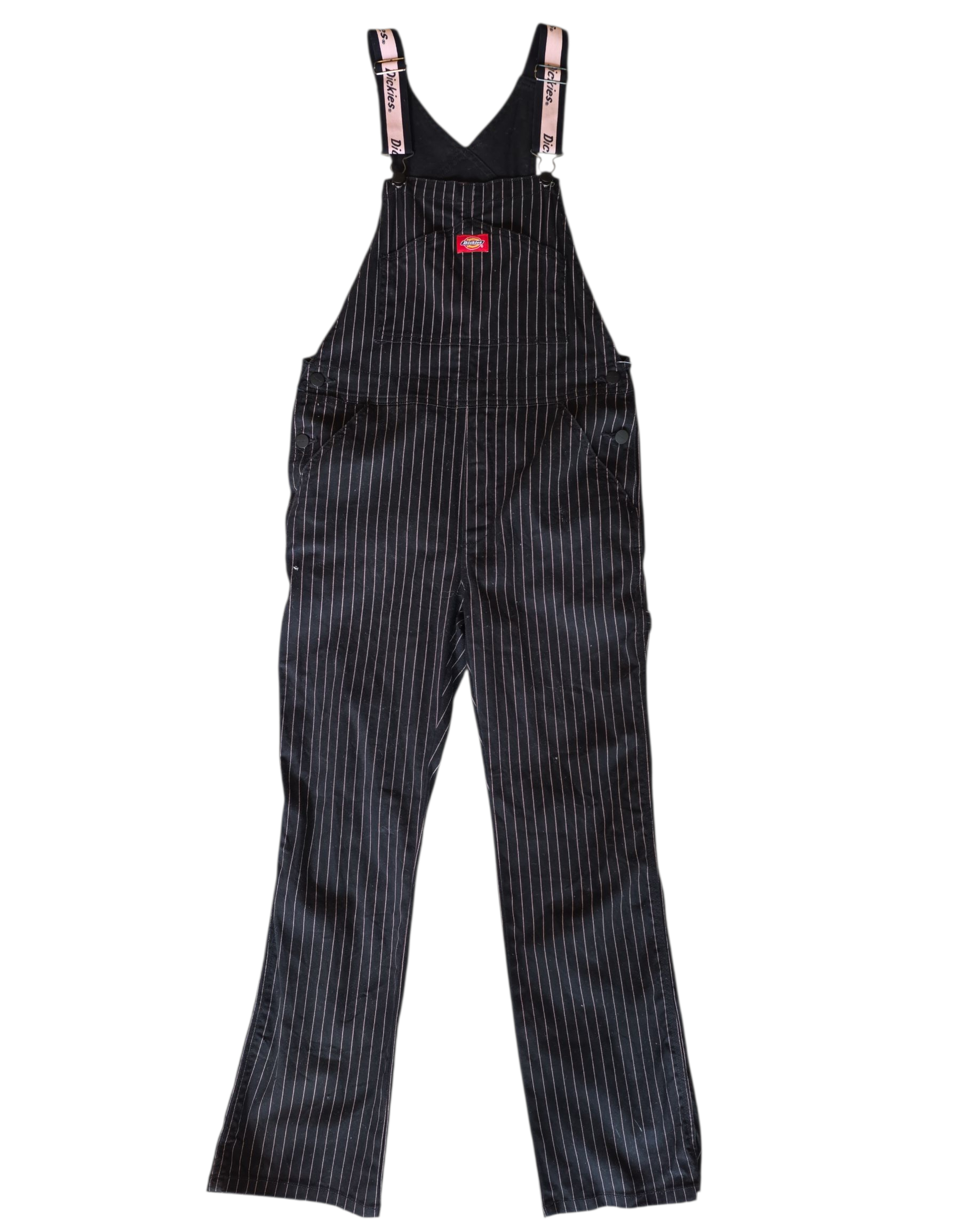 black pink dickies pinstripe overalls, s