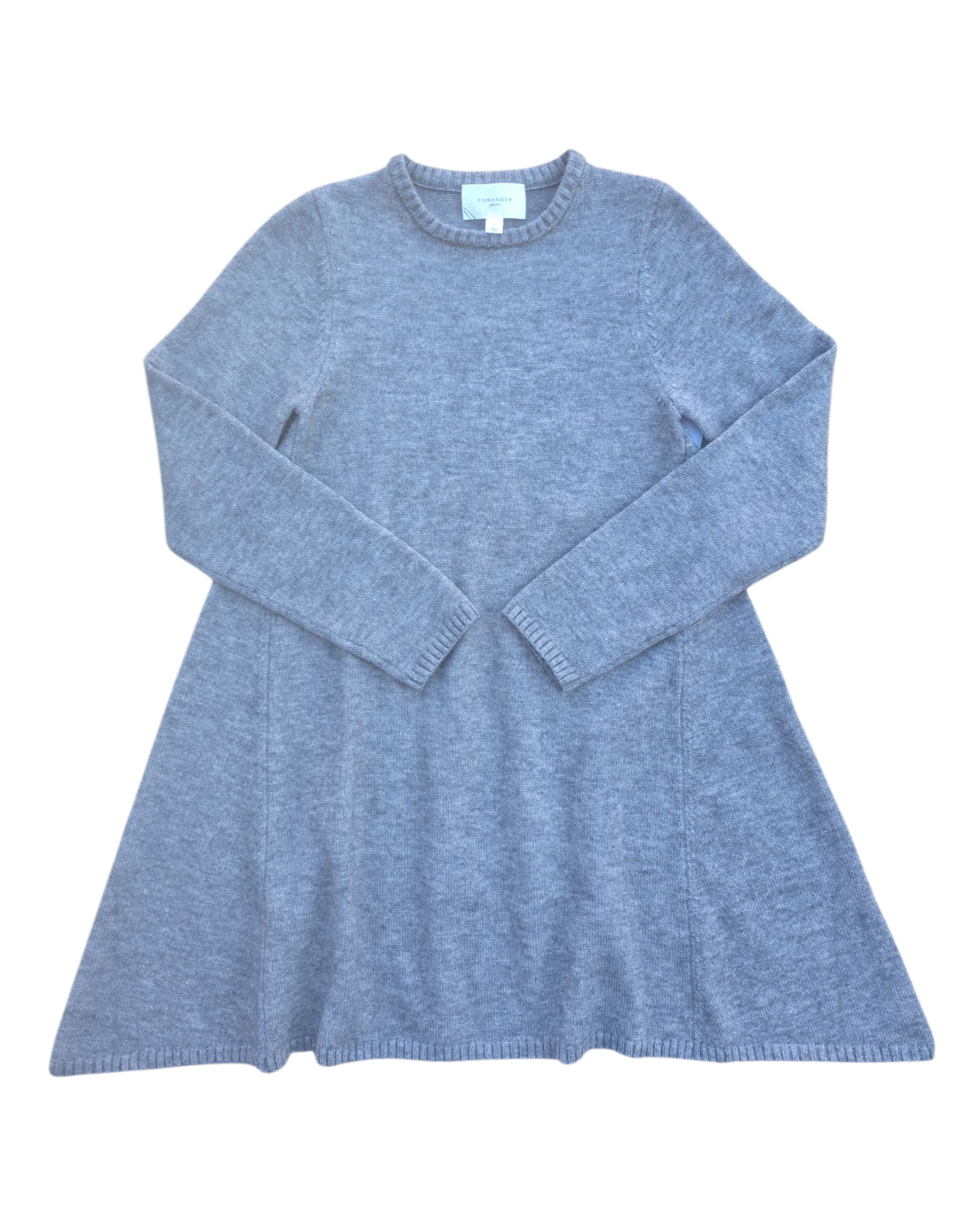gray pomander place sweater dress, L