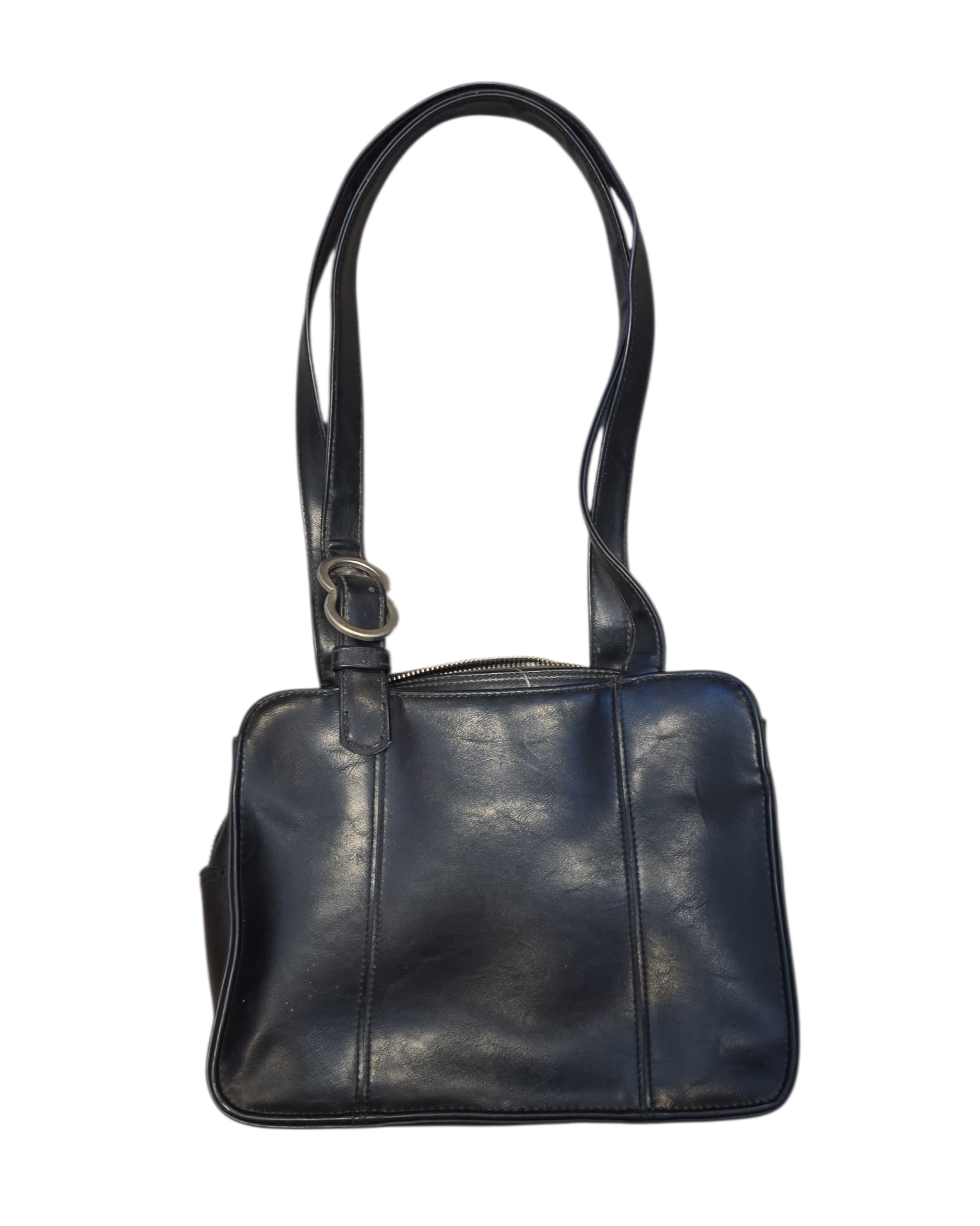 Black Liz claiborne Crossbody leather buckle bag vtg