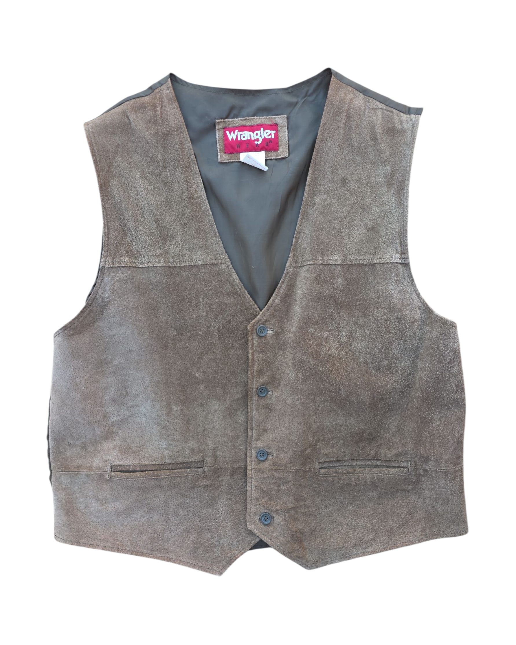 brown wrangler suede vest, xl