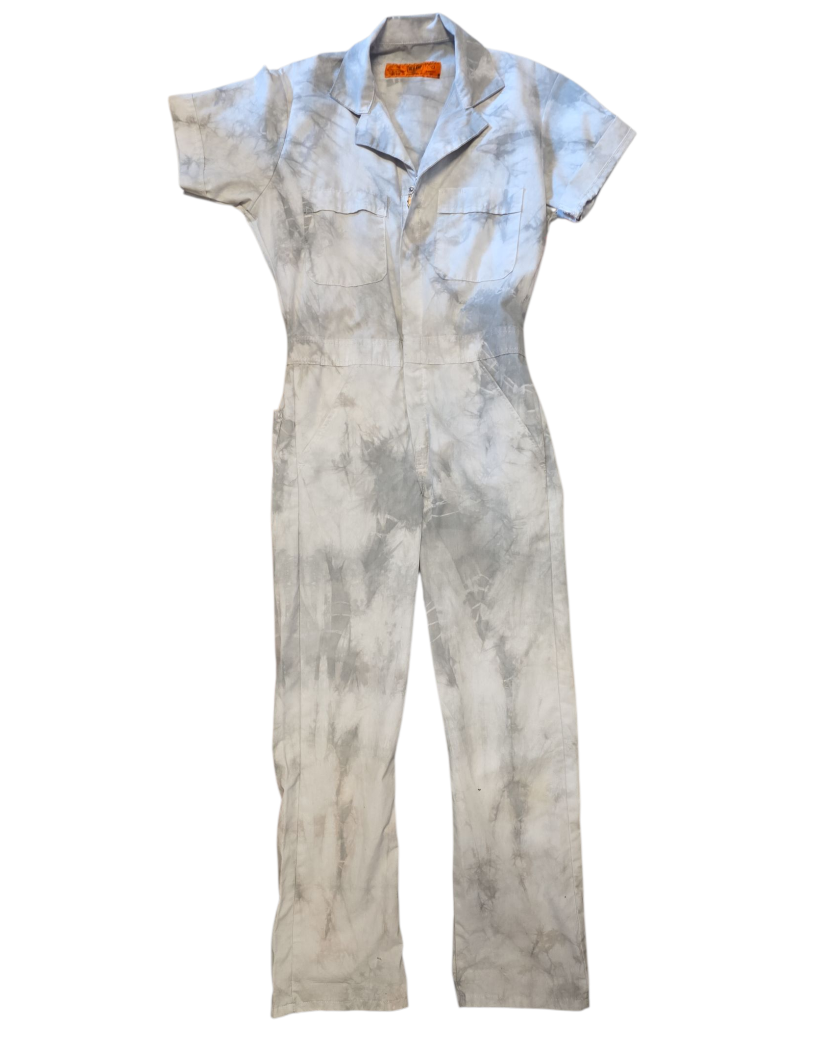 white gray red kap watercolor ss coveralls