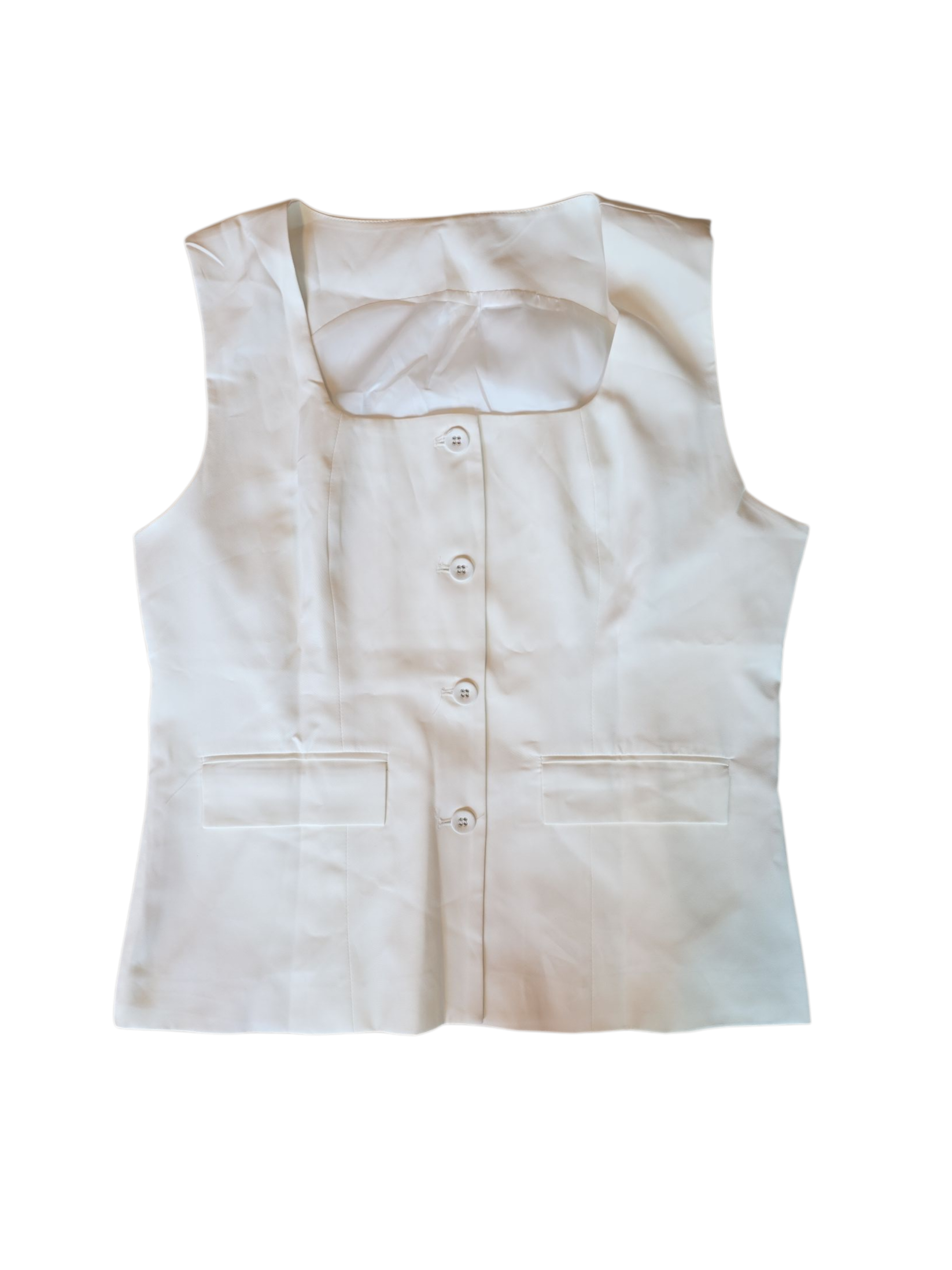 white  square neck tank vest, 2x