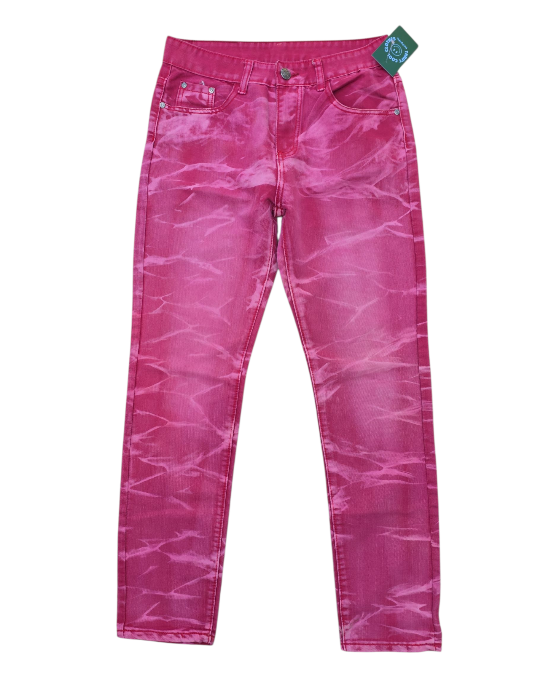 red  crease acid wash jeans, 32