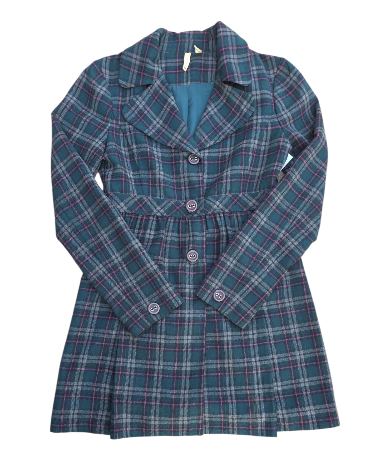 green Susina plaid overcoat, M