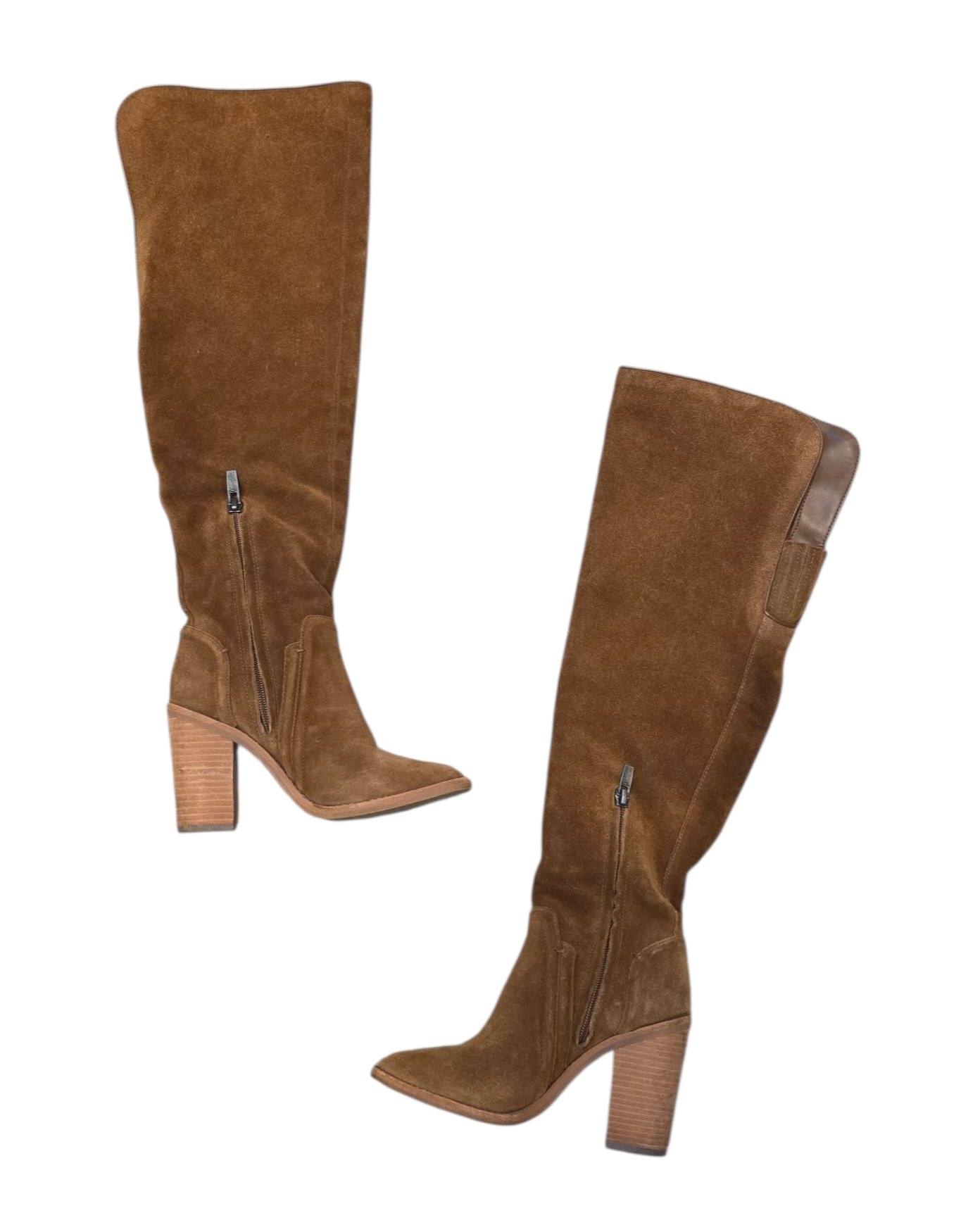 brown vince camuto leather heeled boots, 5