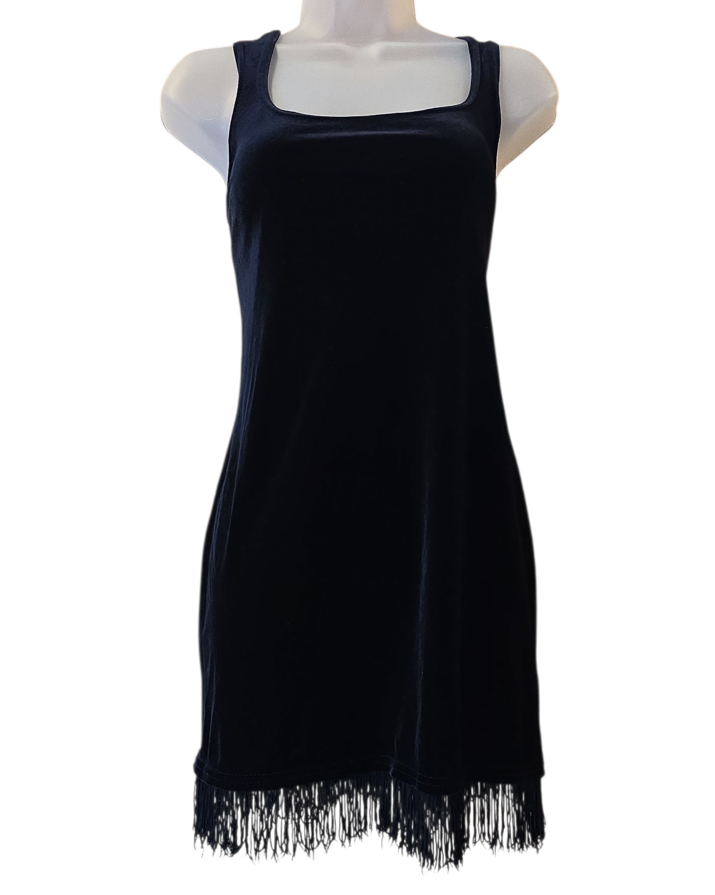 Black Beware Velour mini dress, Xs