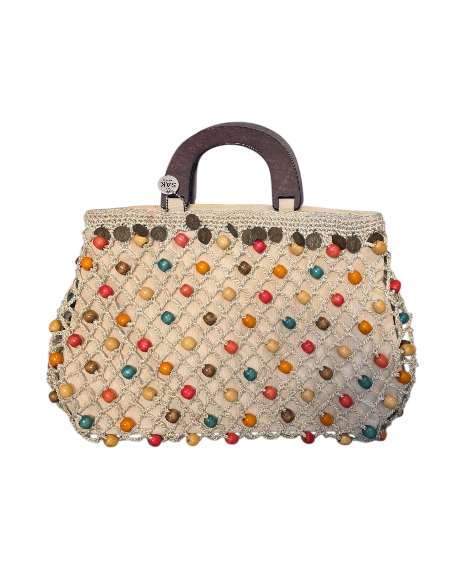 Tan orange green The sak Beaded bag
